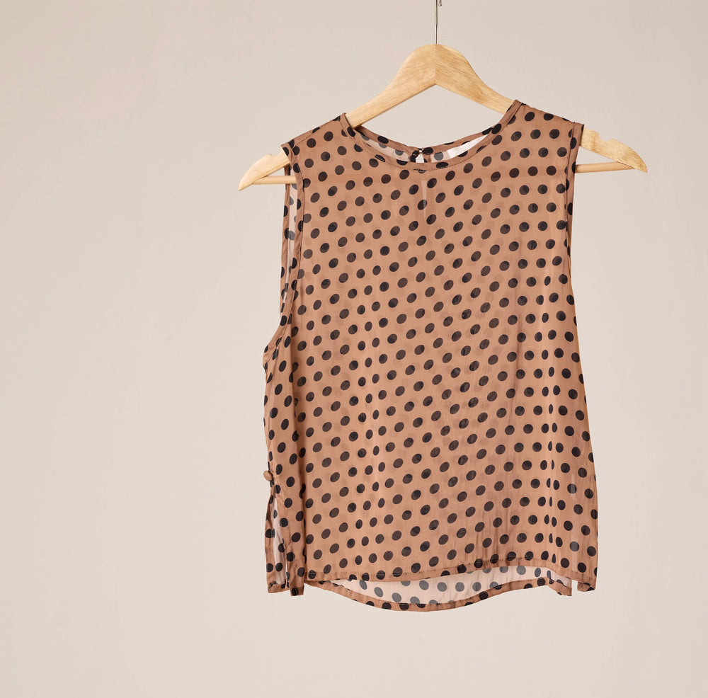 PETITE POLKA DOT BLACK & TAN