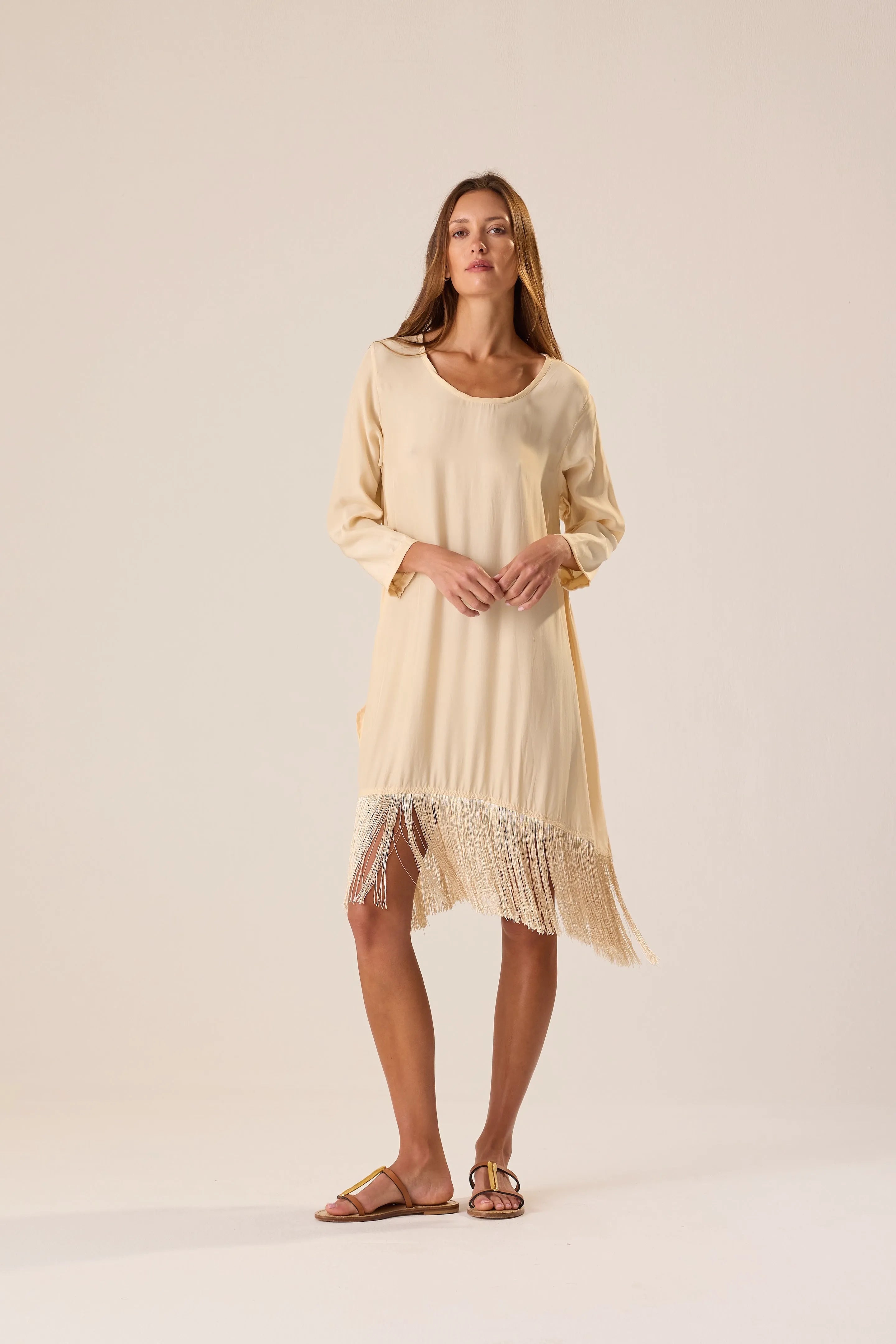CREAM SILK FRINGE