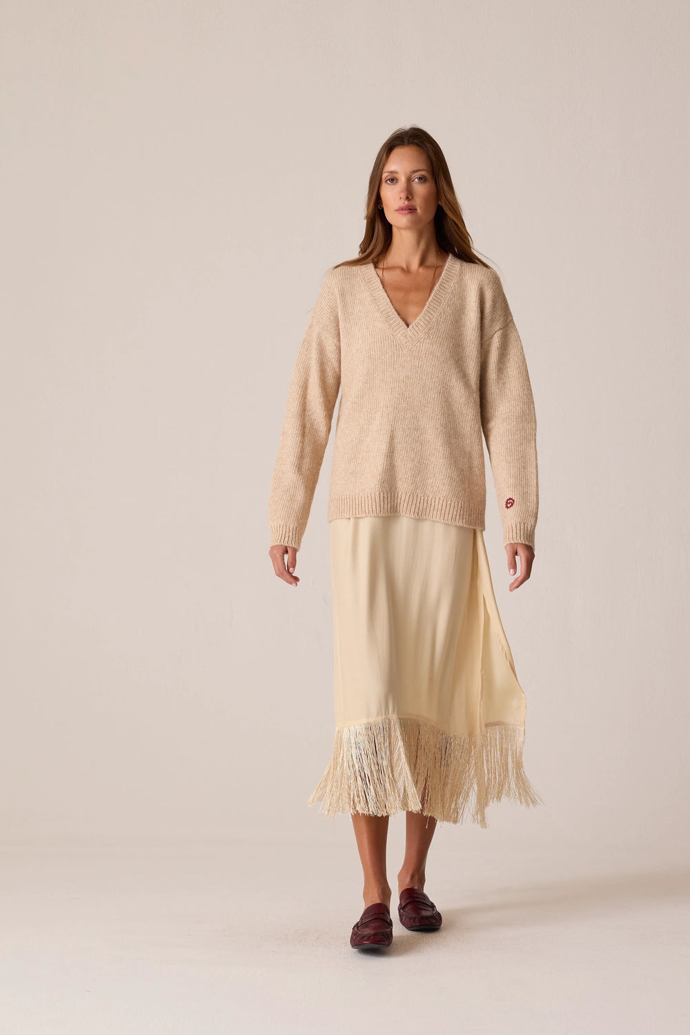 CREAM SILK FRINGE