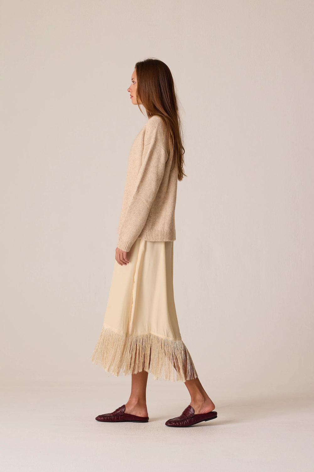 CREAM SILK FRINGE