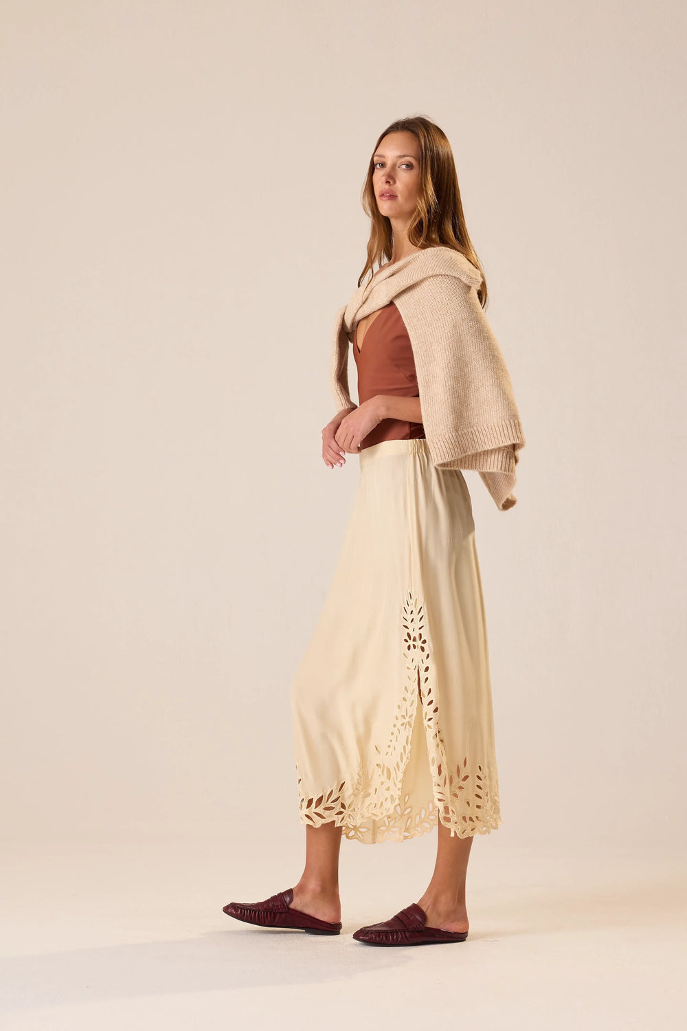 CREAM SILK EMBROIDERY