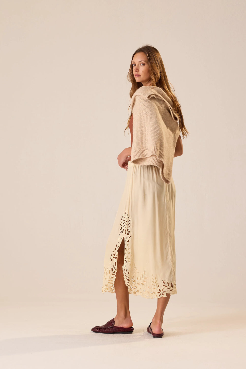 CREAM SILK EMBROIDERY