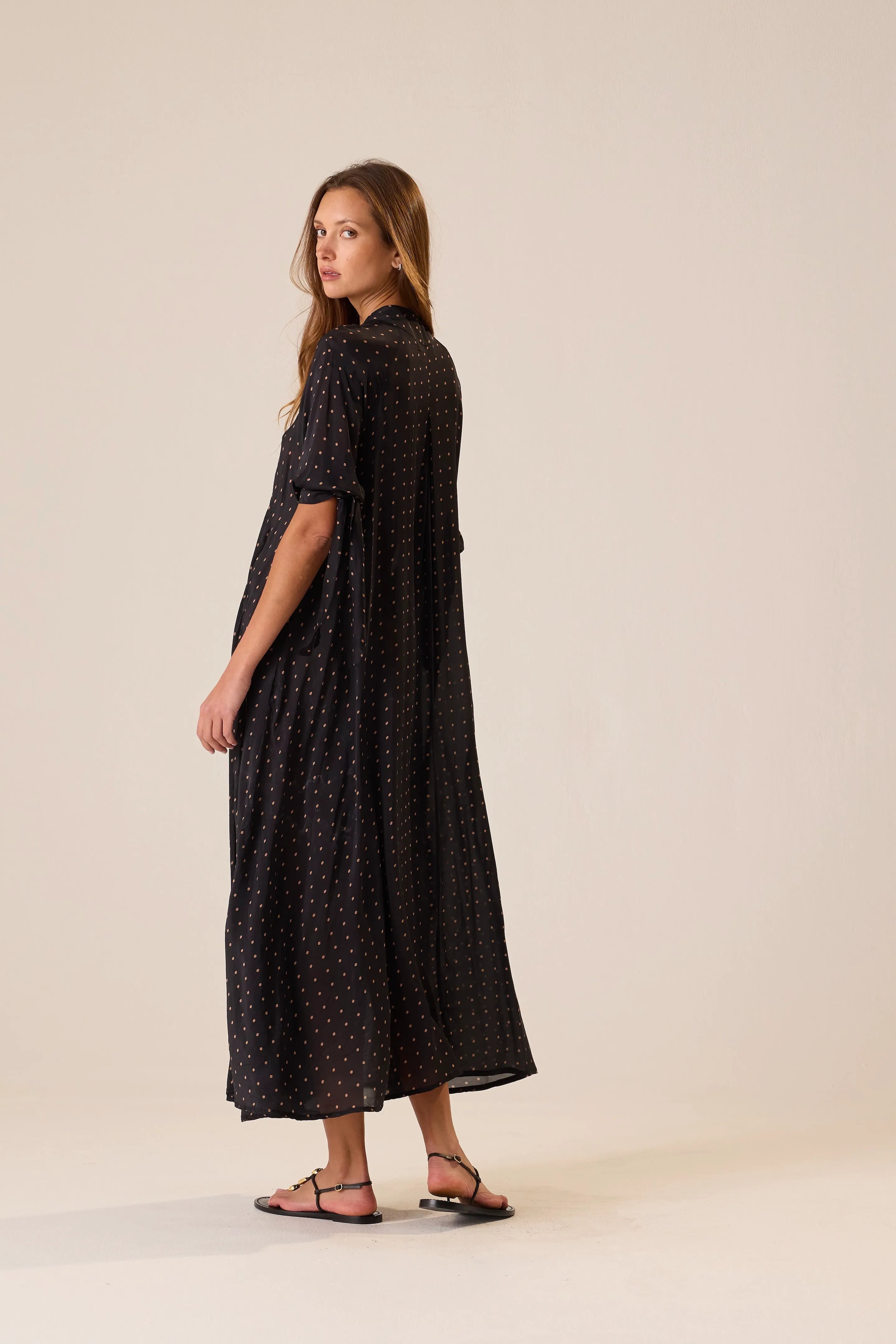 PETITE POLKA DOT BLACK & TAN