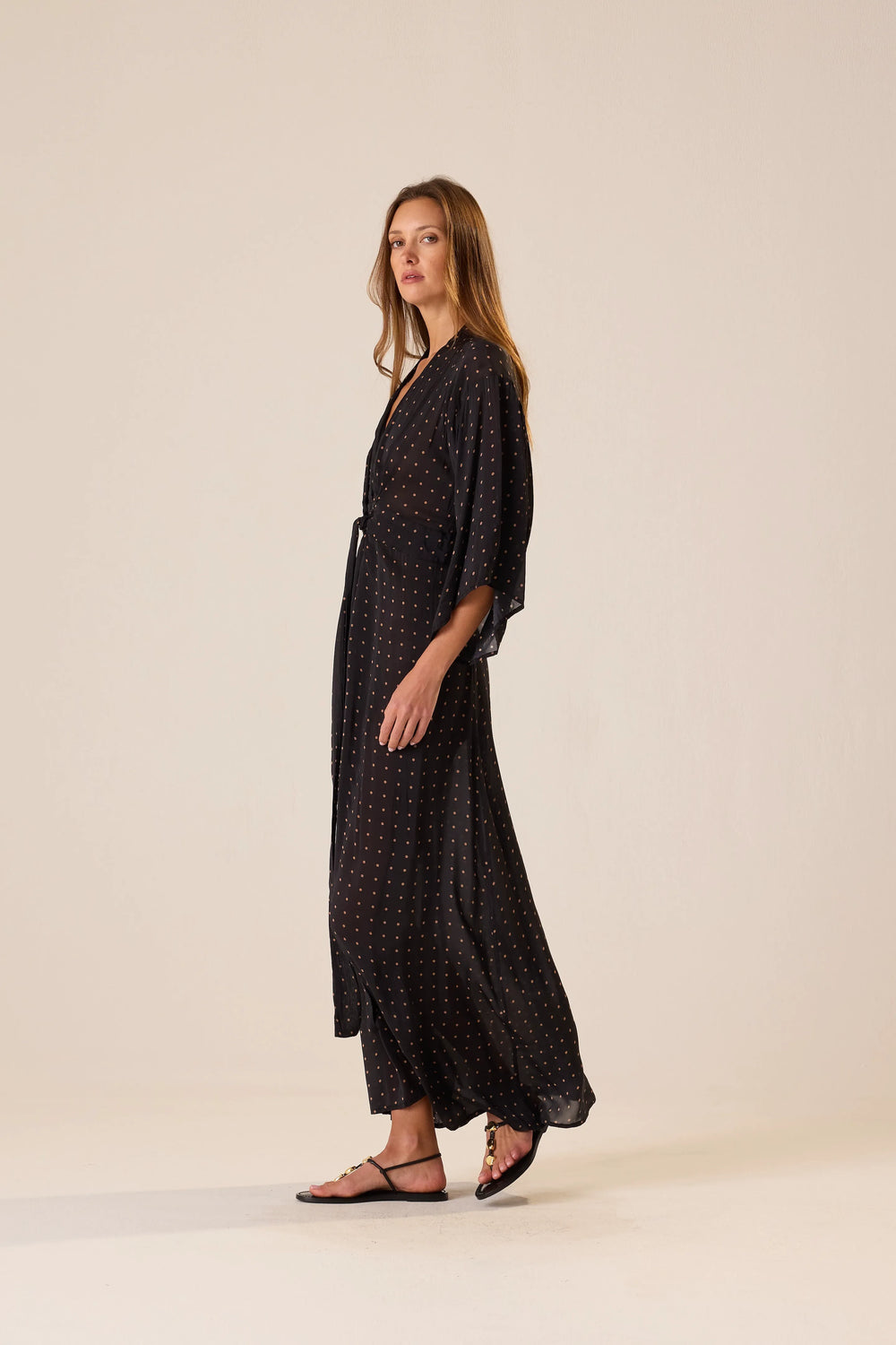 PETITE POLKA DOT BLACK & TAN
