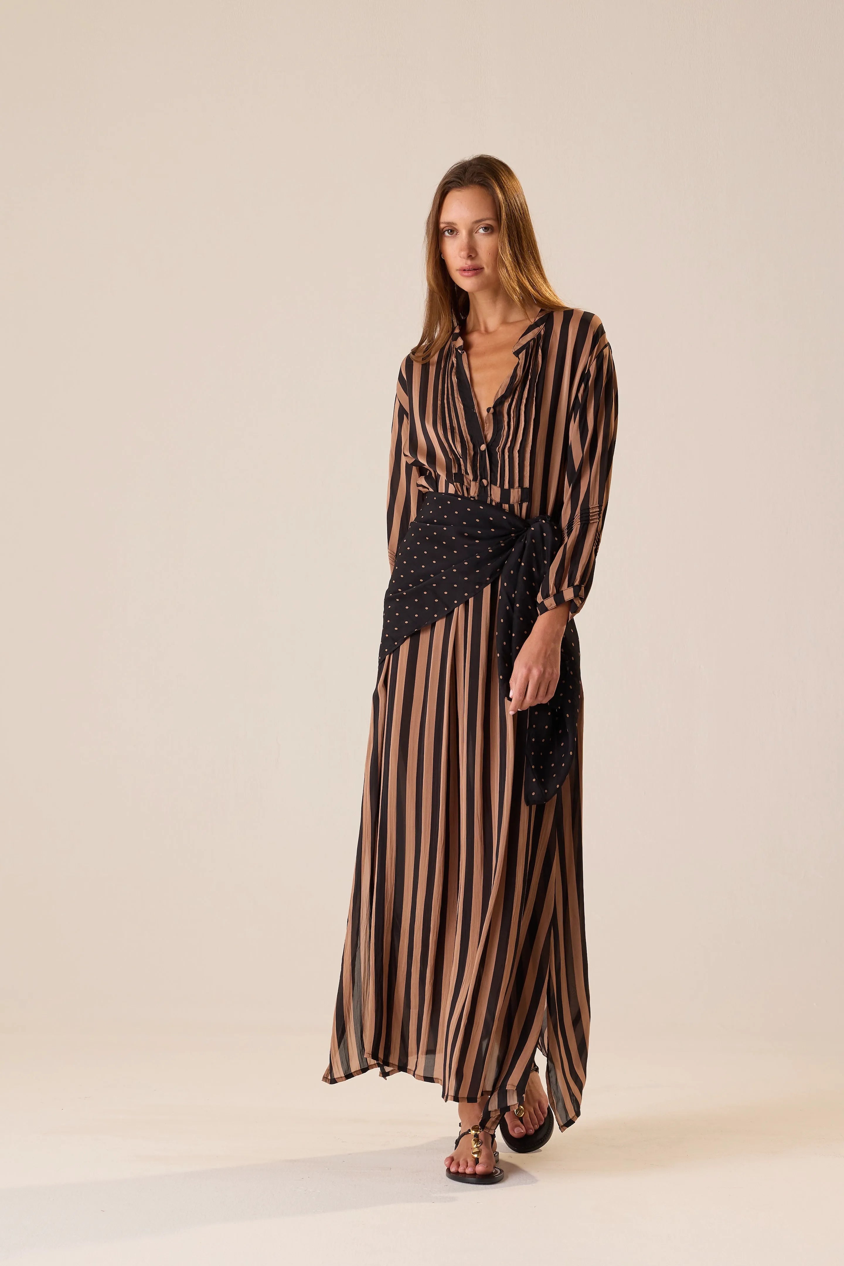 PETITE POLKA DOT BLACK & TAN