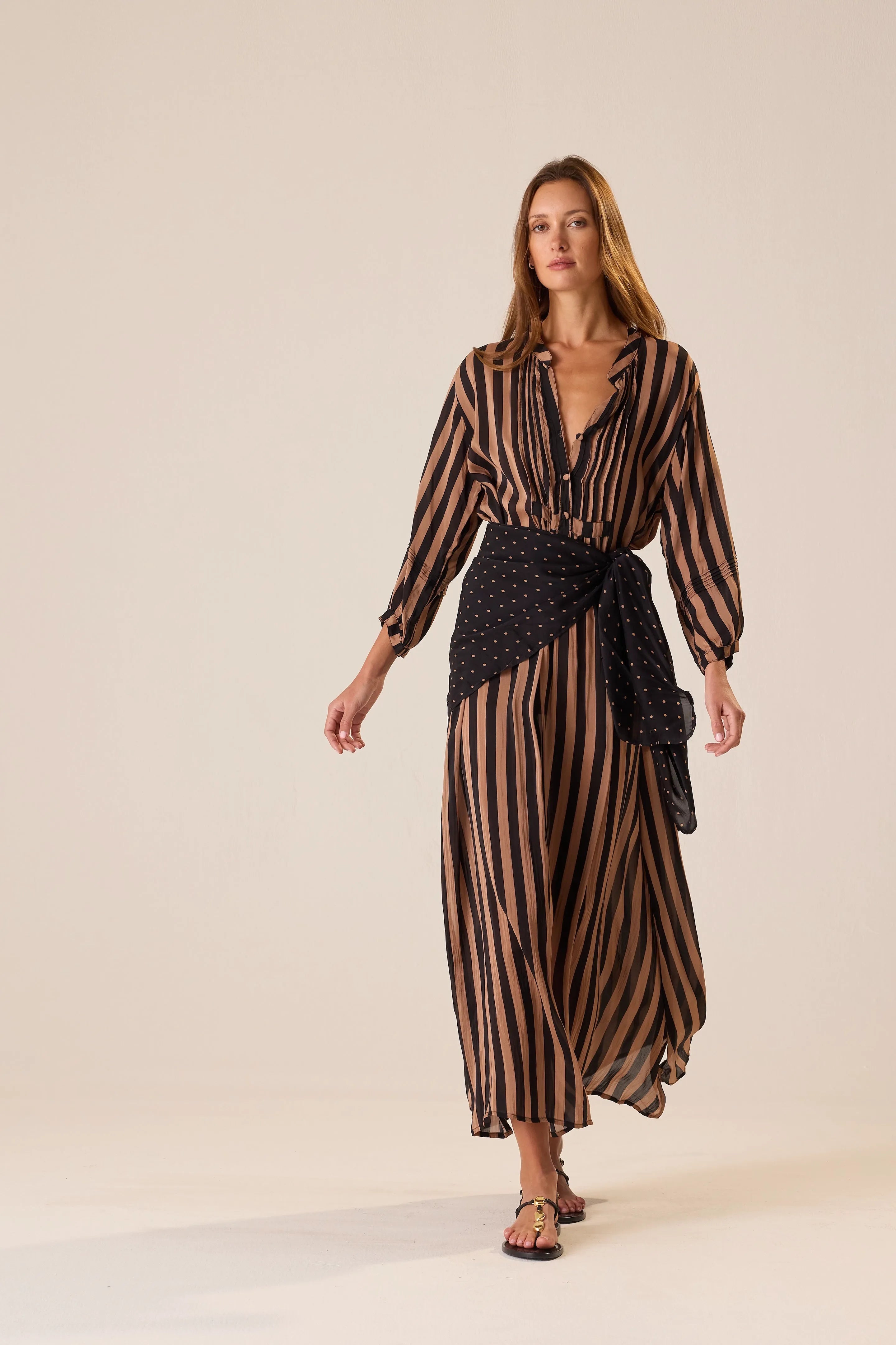 PETITE POLKA DOT BLACK & TAN