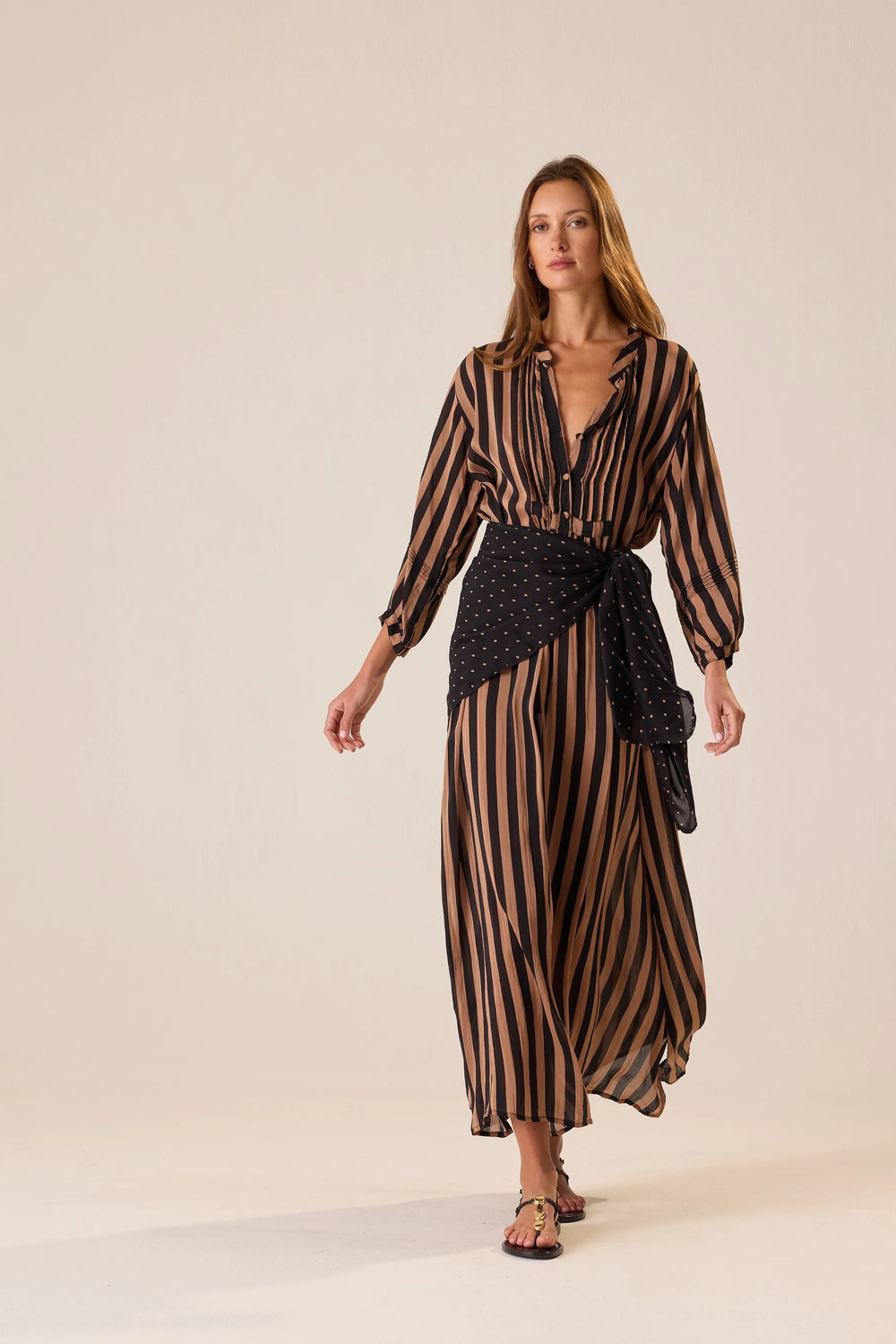 PETITE POLKA DOT BLACK & TAN