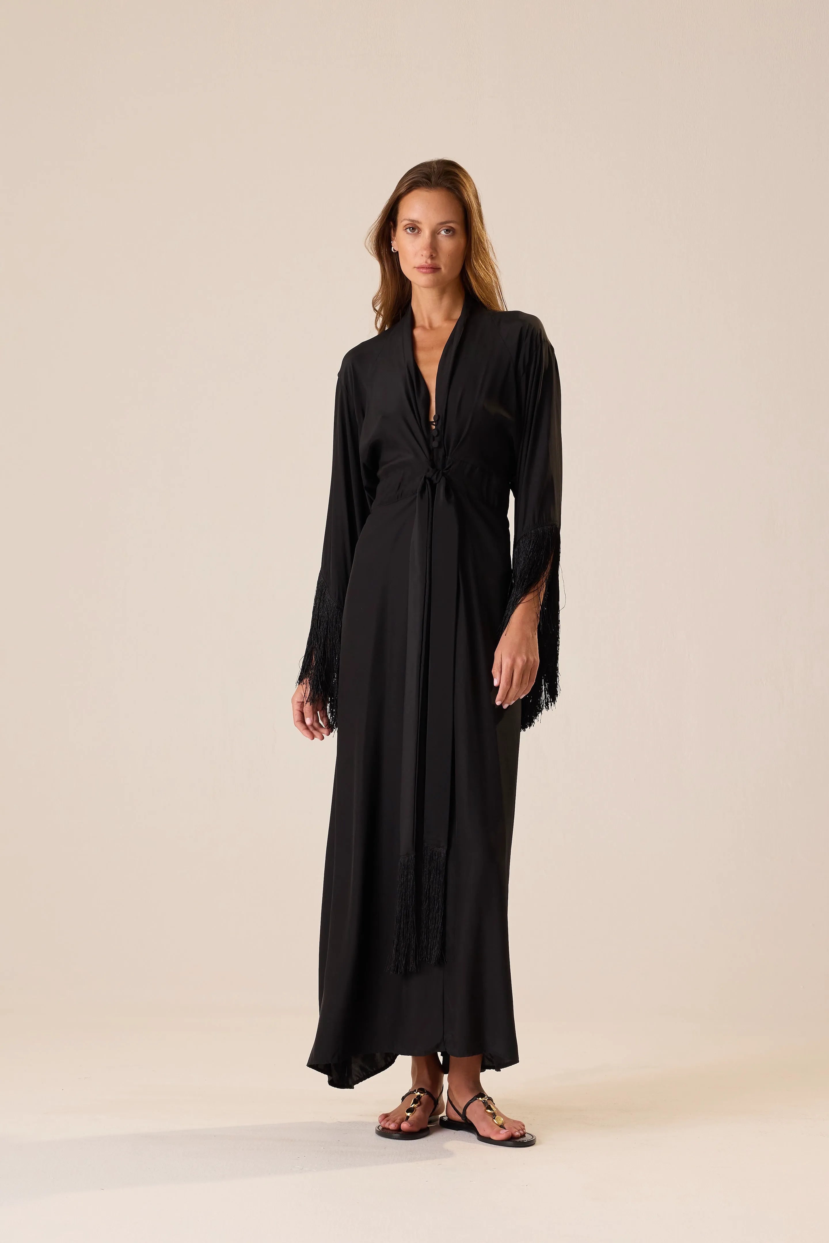 BLACK SILK FRINGE