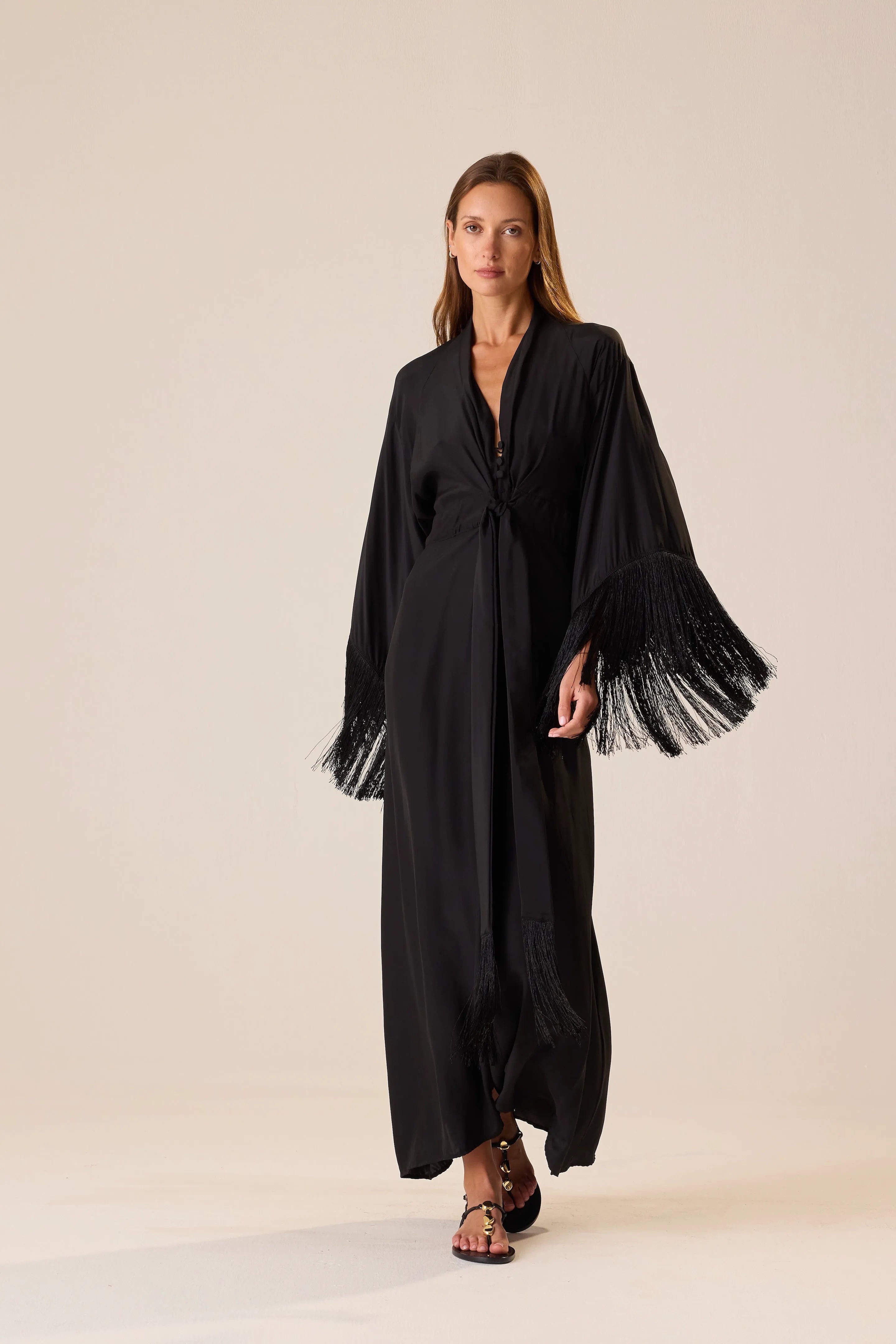 BLACK SILK FRINGE