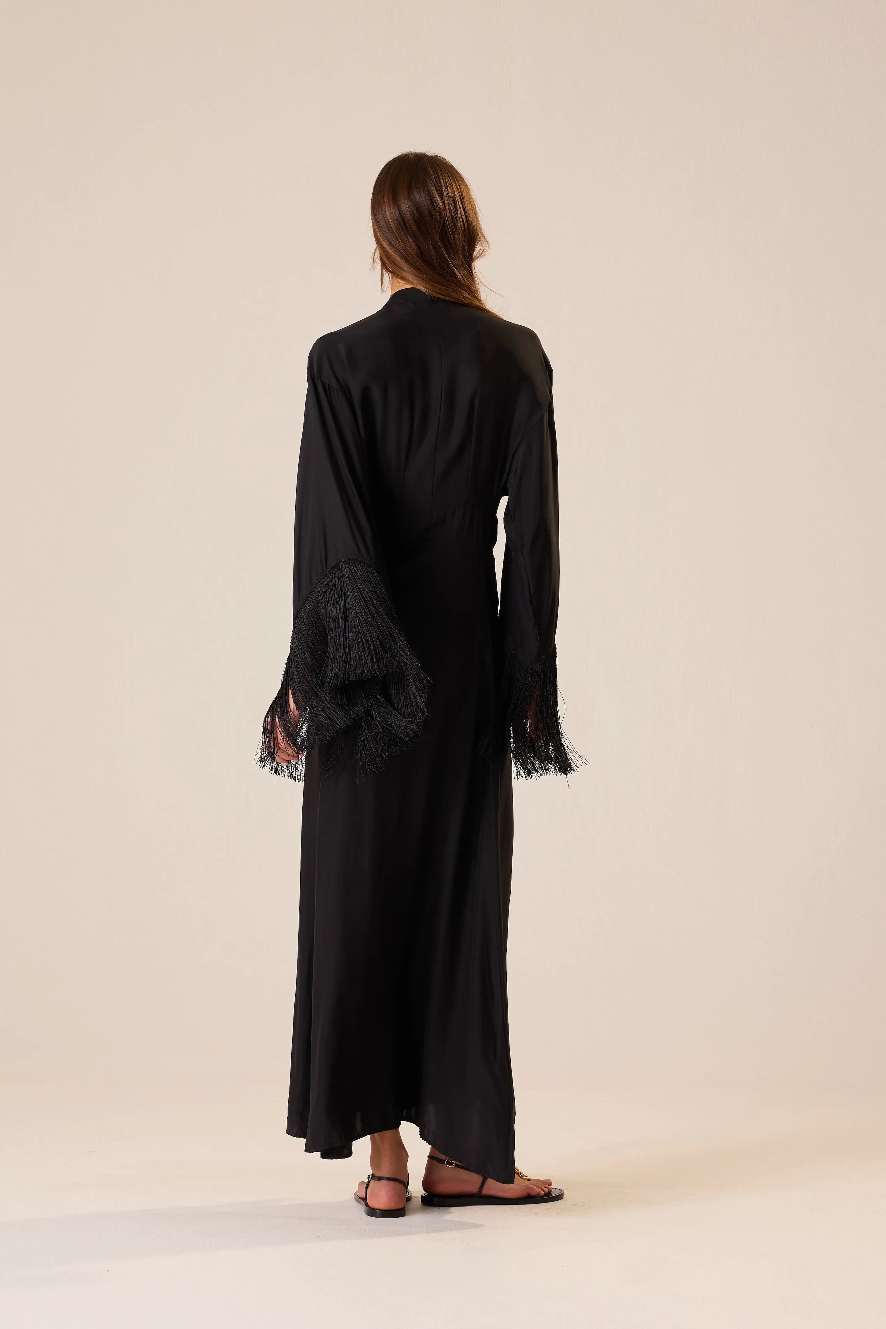 BLACK SILK FRINGE