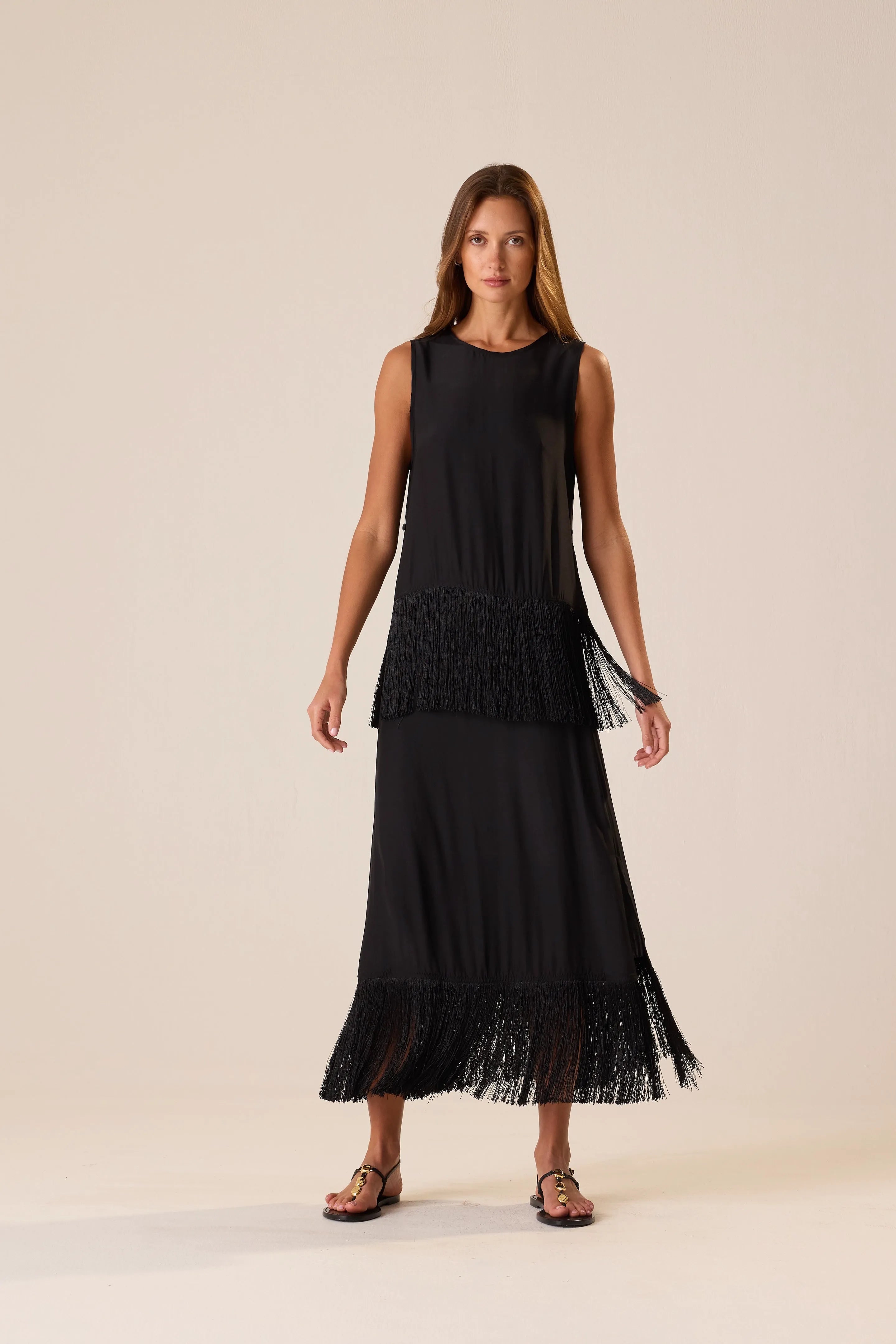 BLACK SILK FRINGE