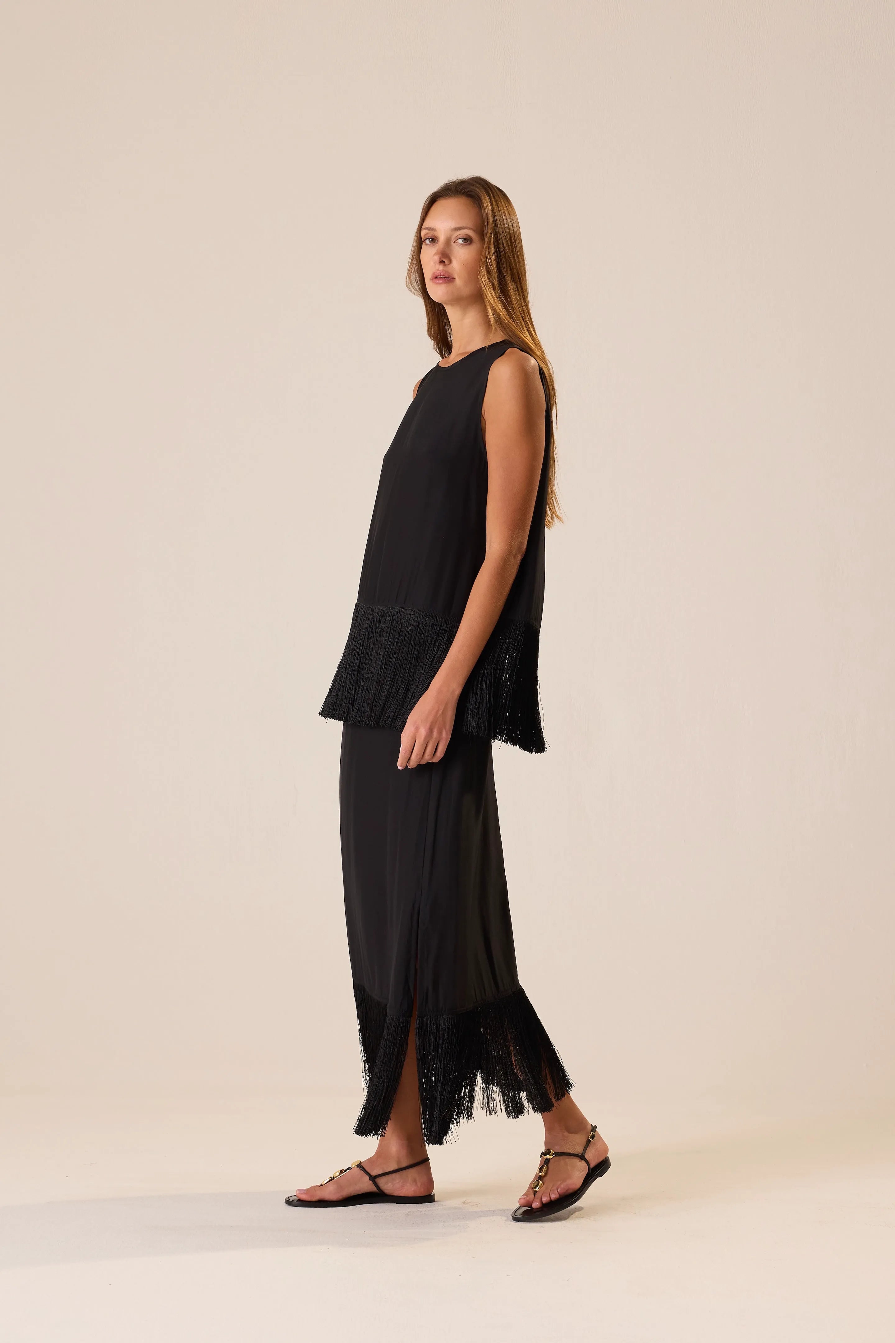 BLACK SILK FRINGE