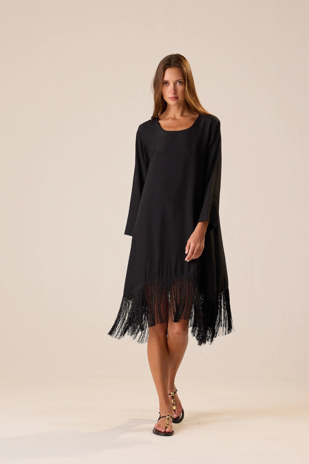 BLACK SILK FRINGE