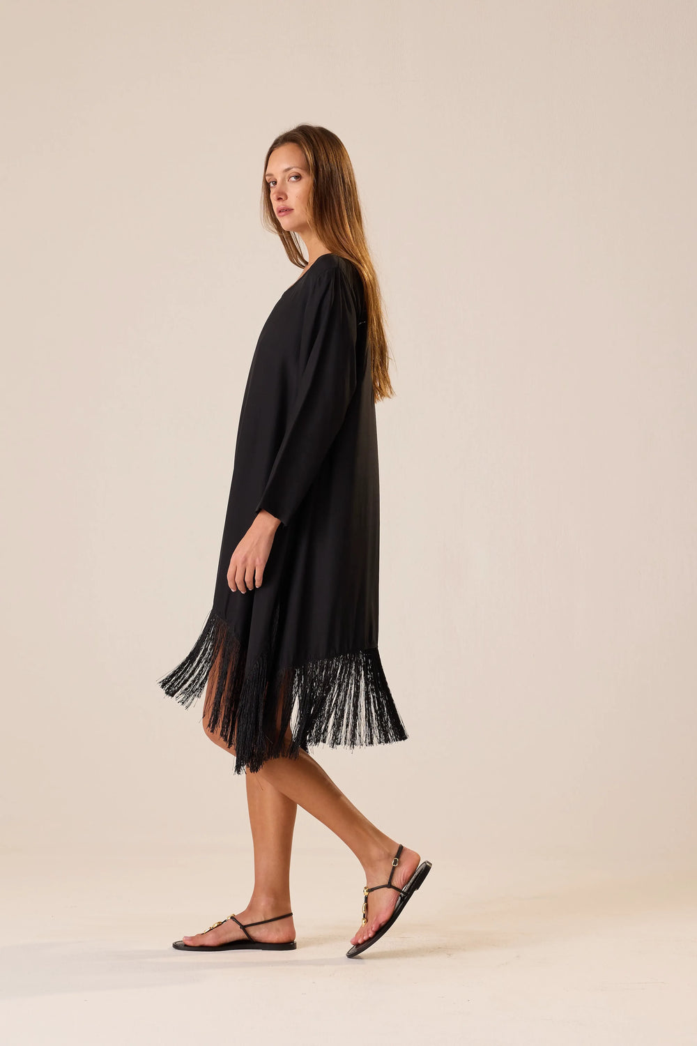 BLACK SILK FRINGE