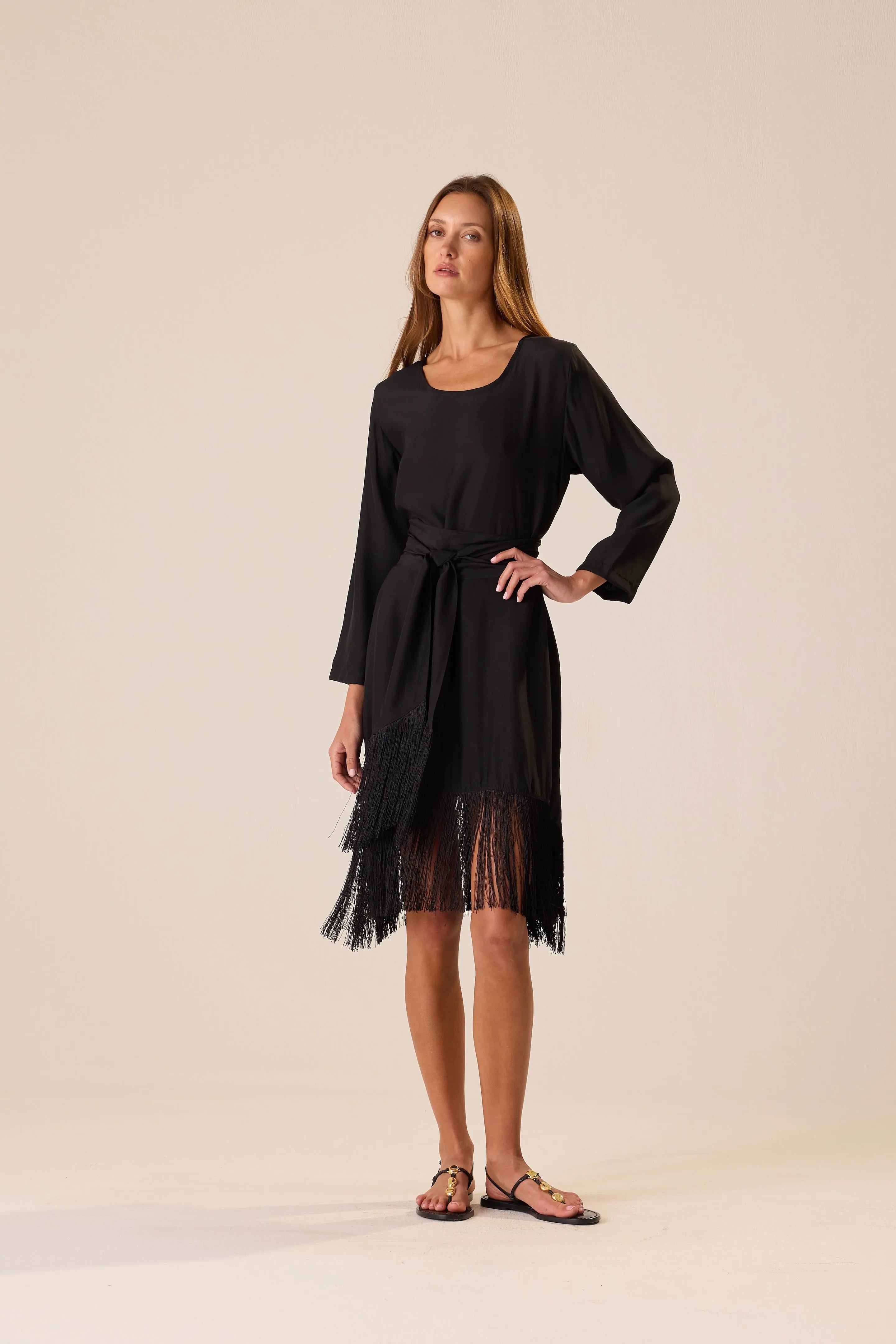 BLACK SILK FRINGE