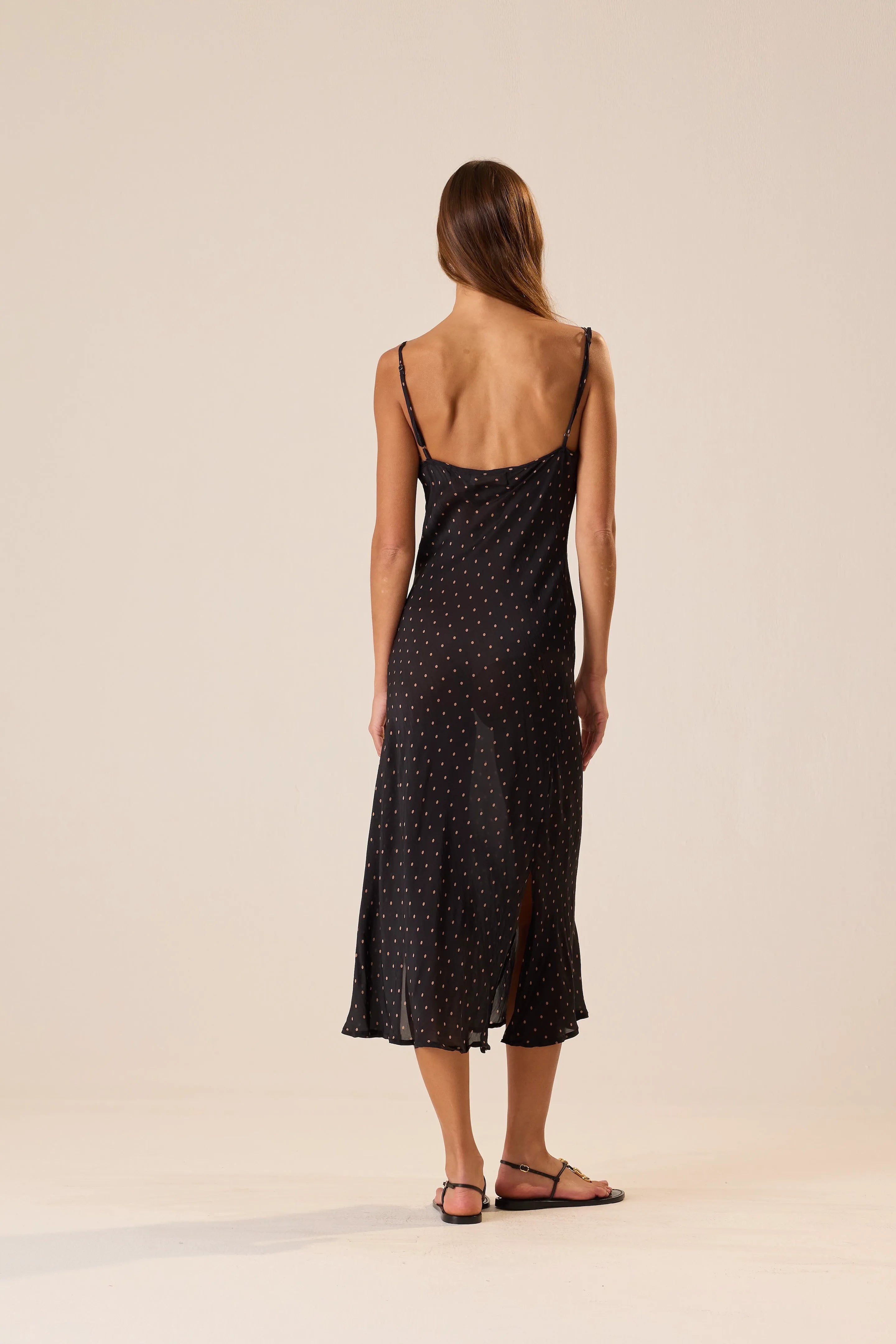 PETITE POLKA DOT BLACK & TAN