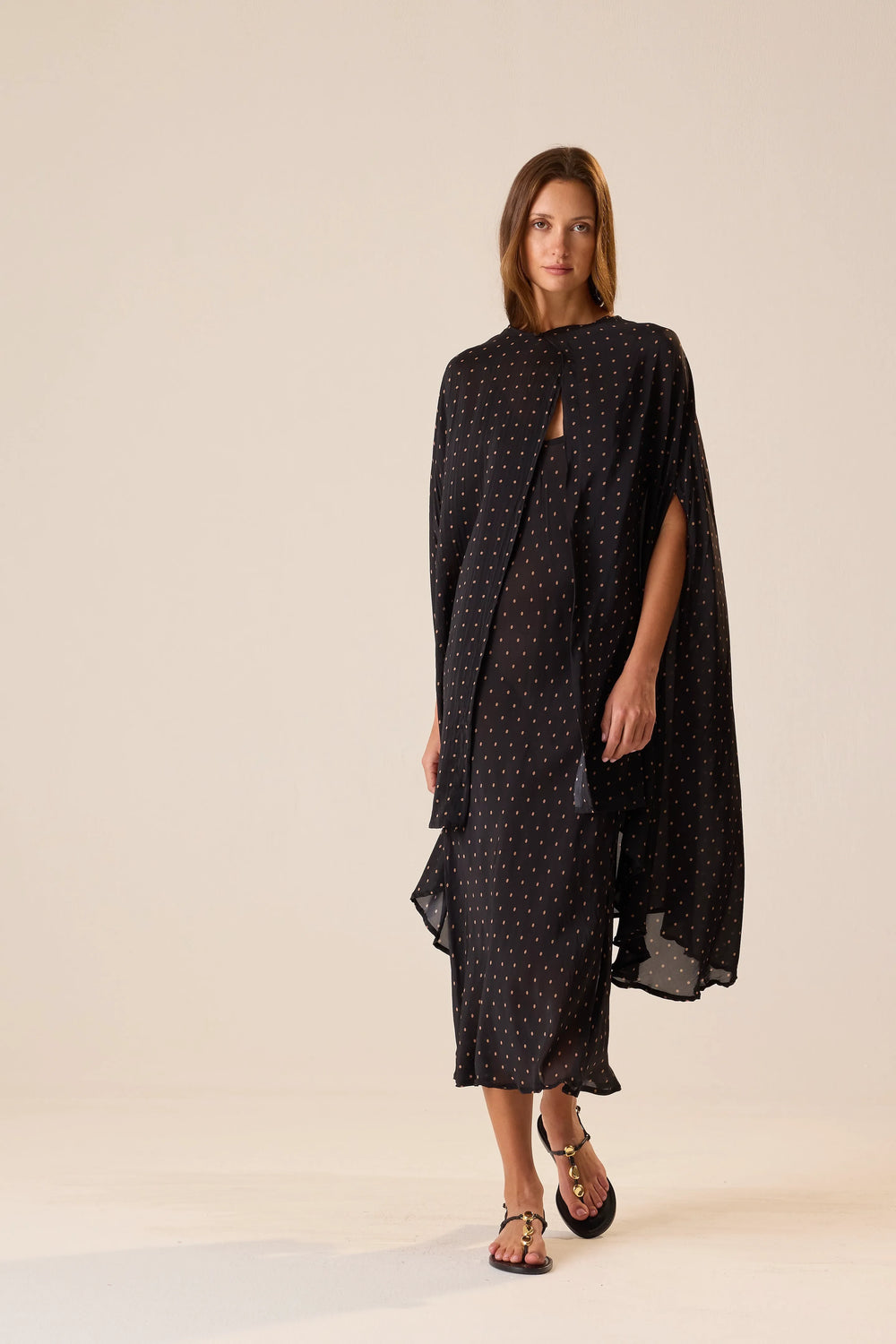 PETITE POLKA DOT BLACK & TAN