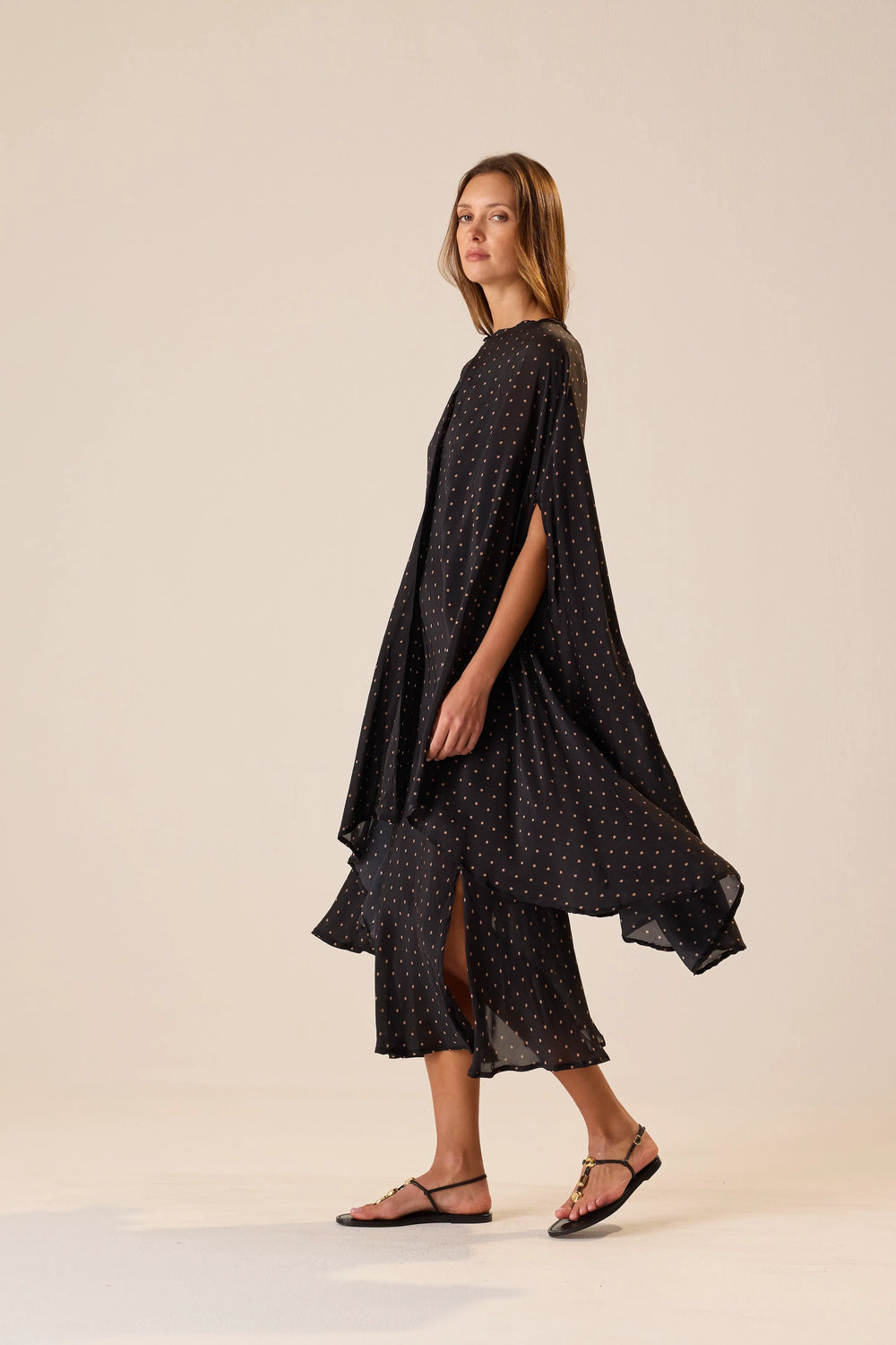 PETITE POLKA DOT BLACK & TAN