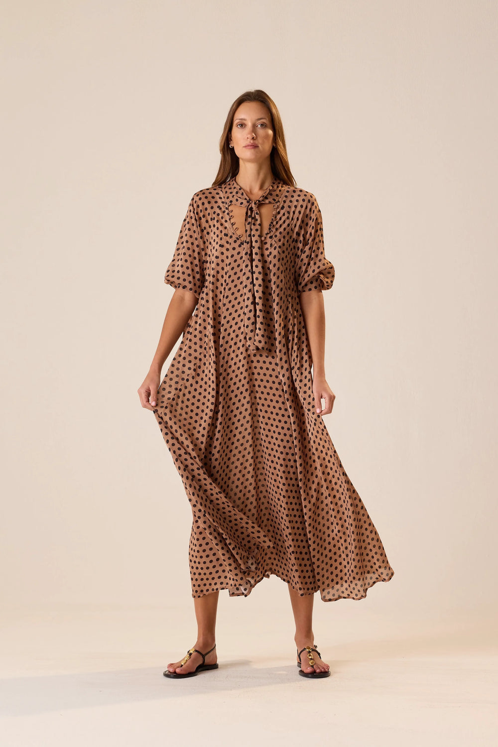 GRANDE POLKA DOT BLACK & TAN