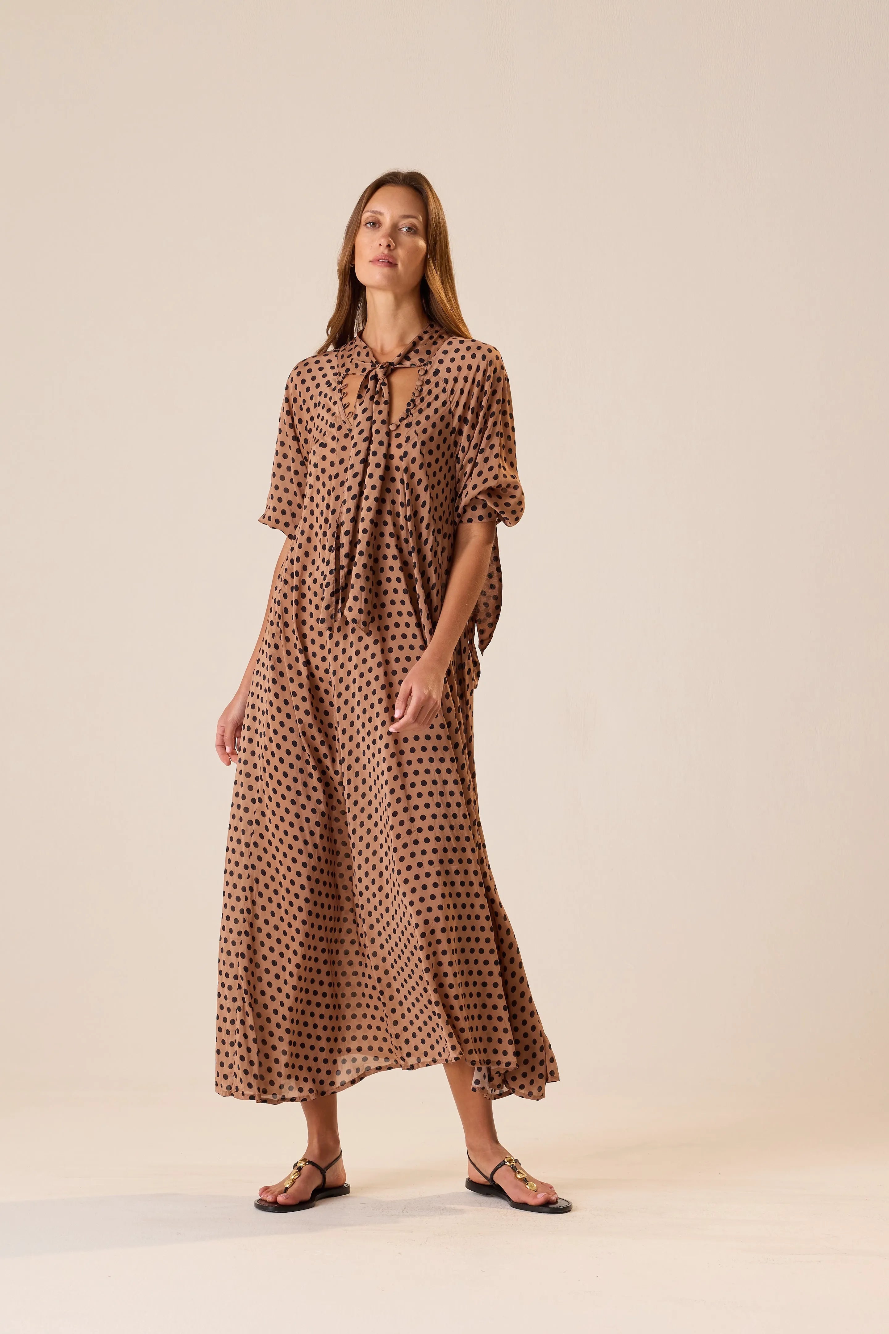 GRANDE POLKA DOT BLACK & TAN
