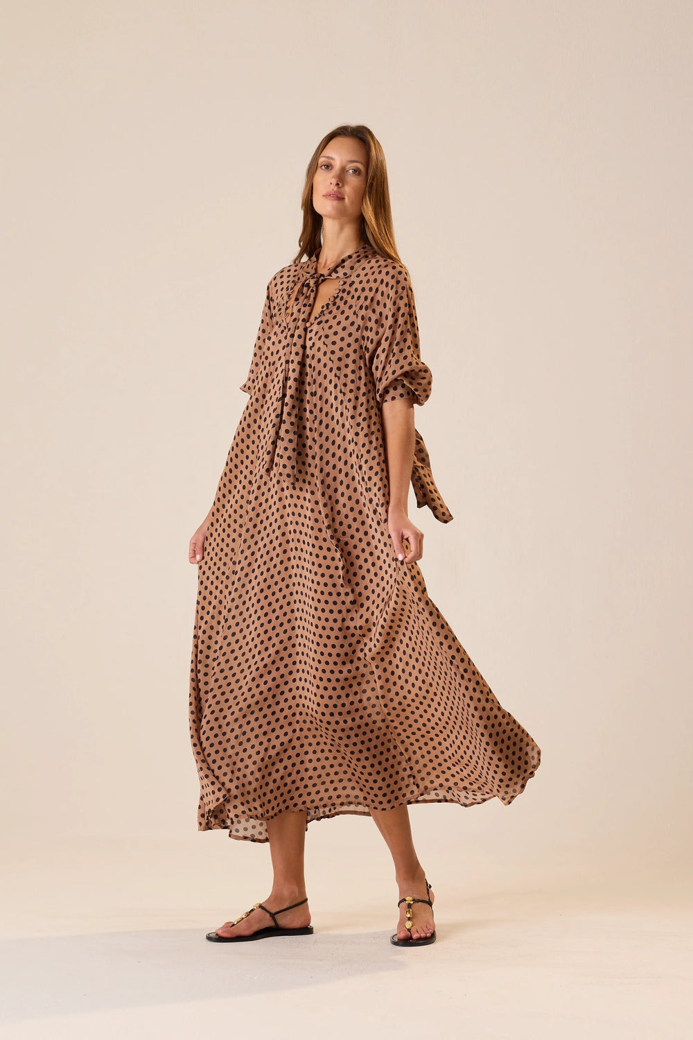 GRANDE POLKA DOT BLACK & TAN