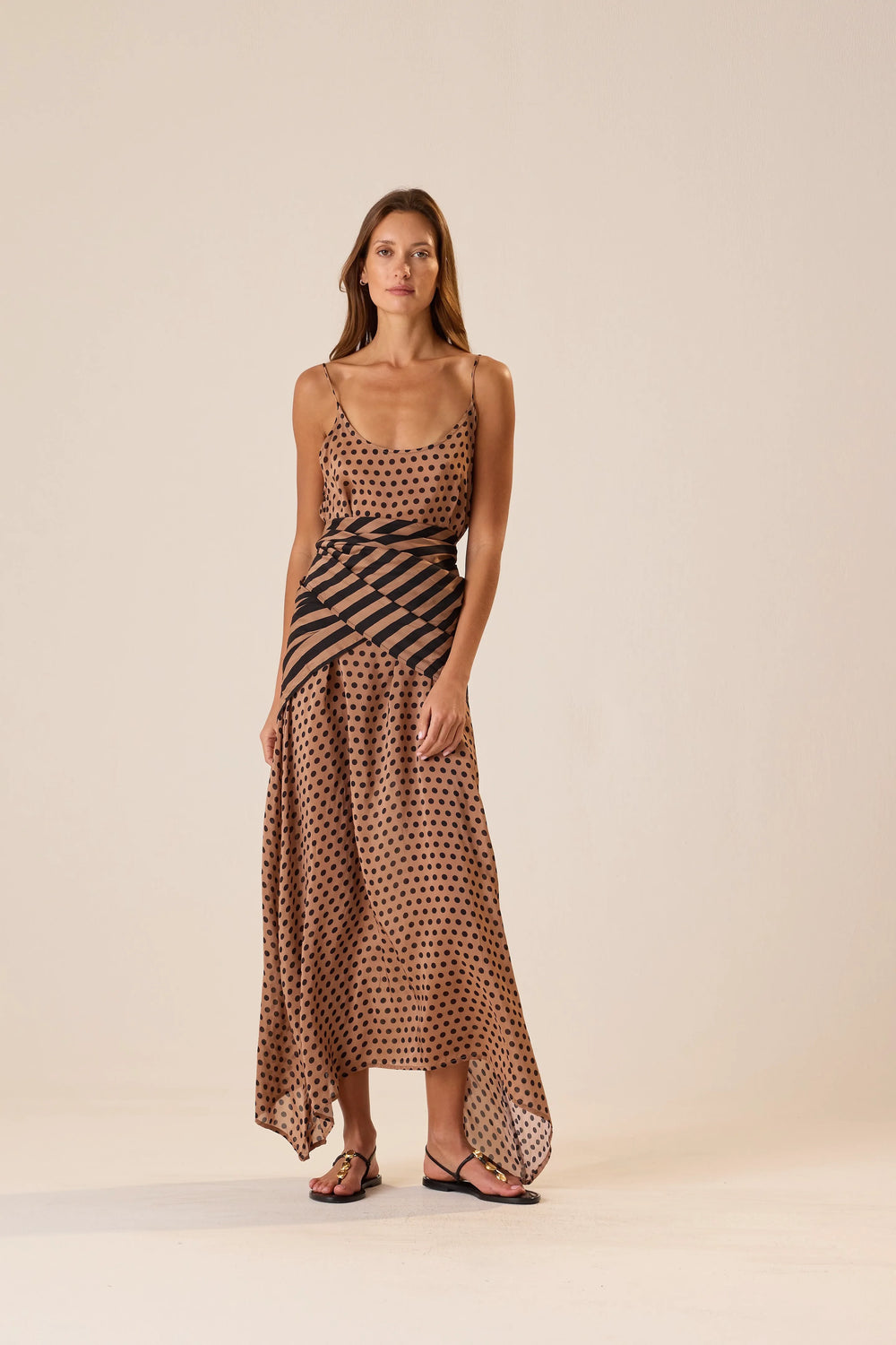 GRANDE POLKA DOT BLACK & TAN