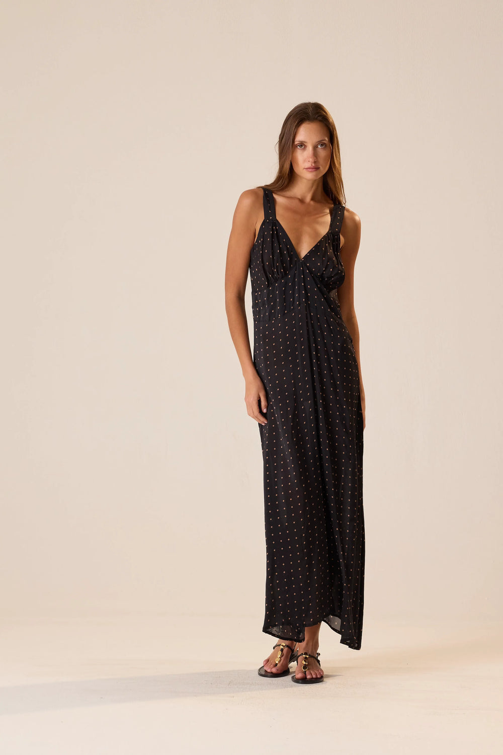 PETITE POLKA DOT BLACK & TAN