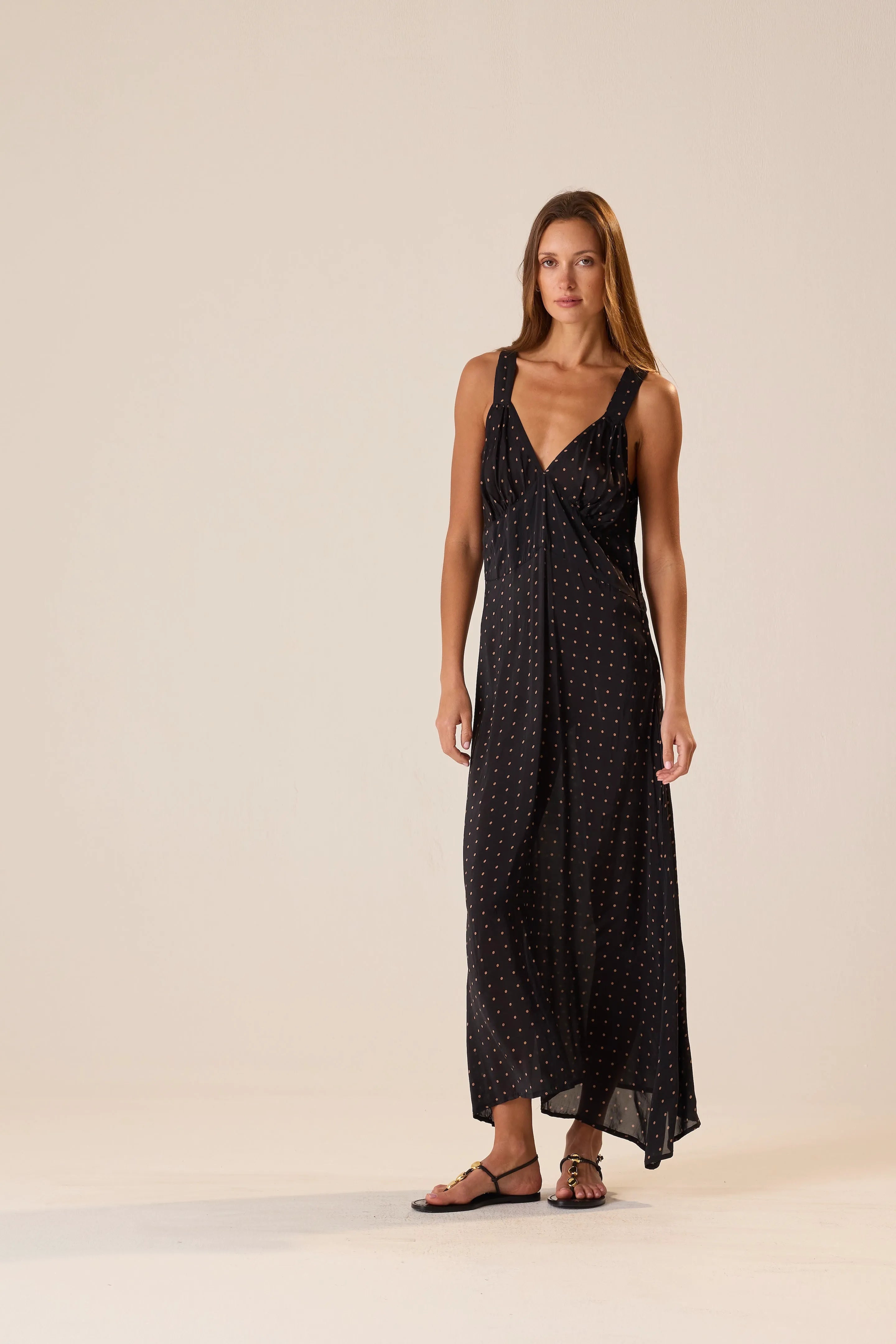 PETITE POLKA DOT BLACK & TAN