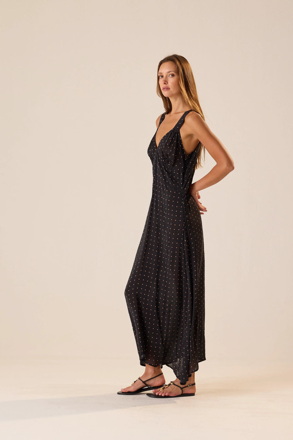 PETITE POLKA DOT BLACK & TAN