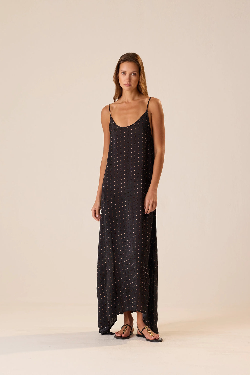 PETITE POLKA DOT BLACK & TAN
