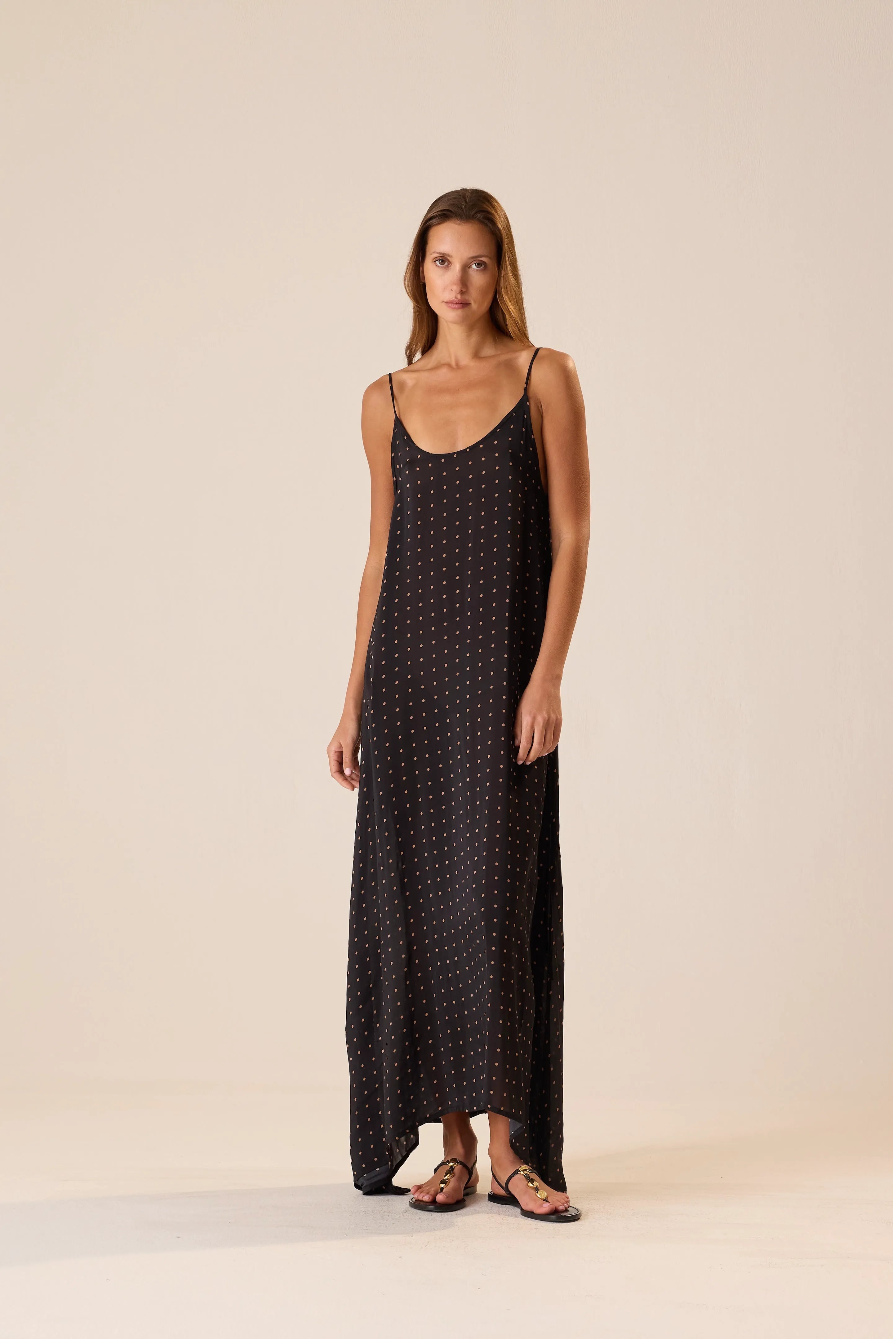 PETITE POLKA DOT BLACK & TAN
