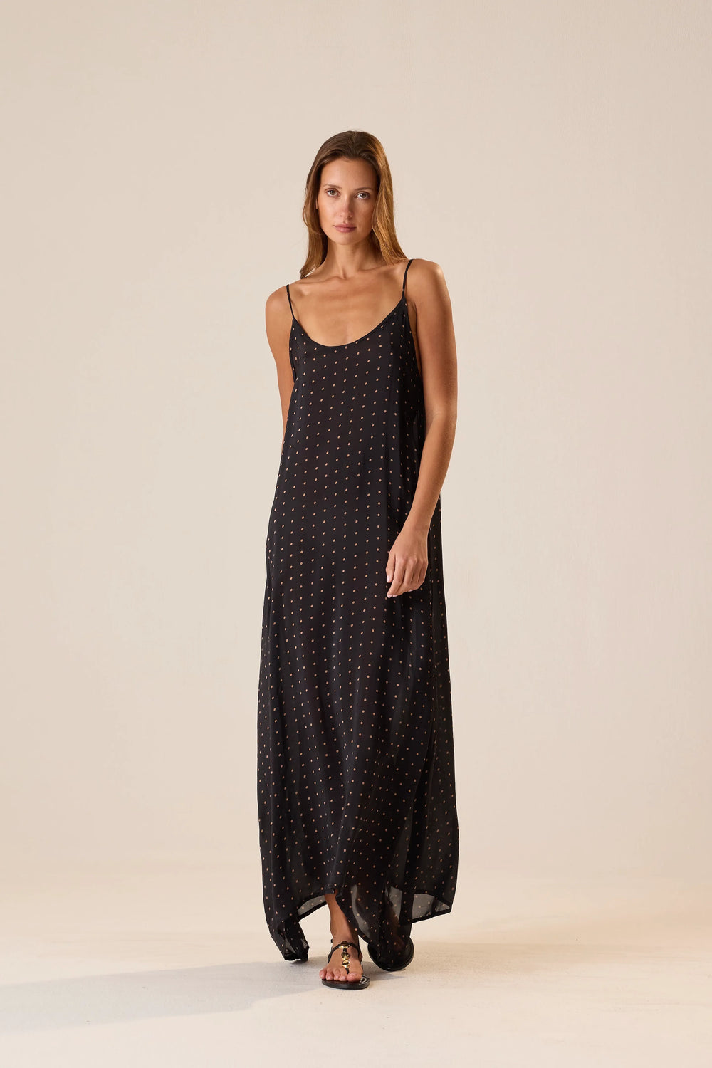 PETITE POLKA DOT BLACK & TAN