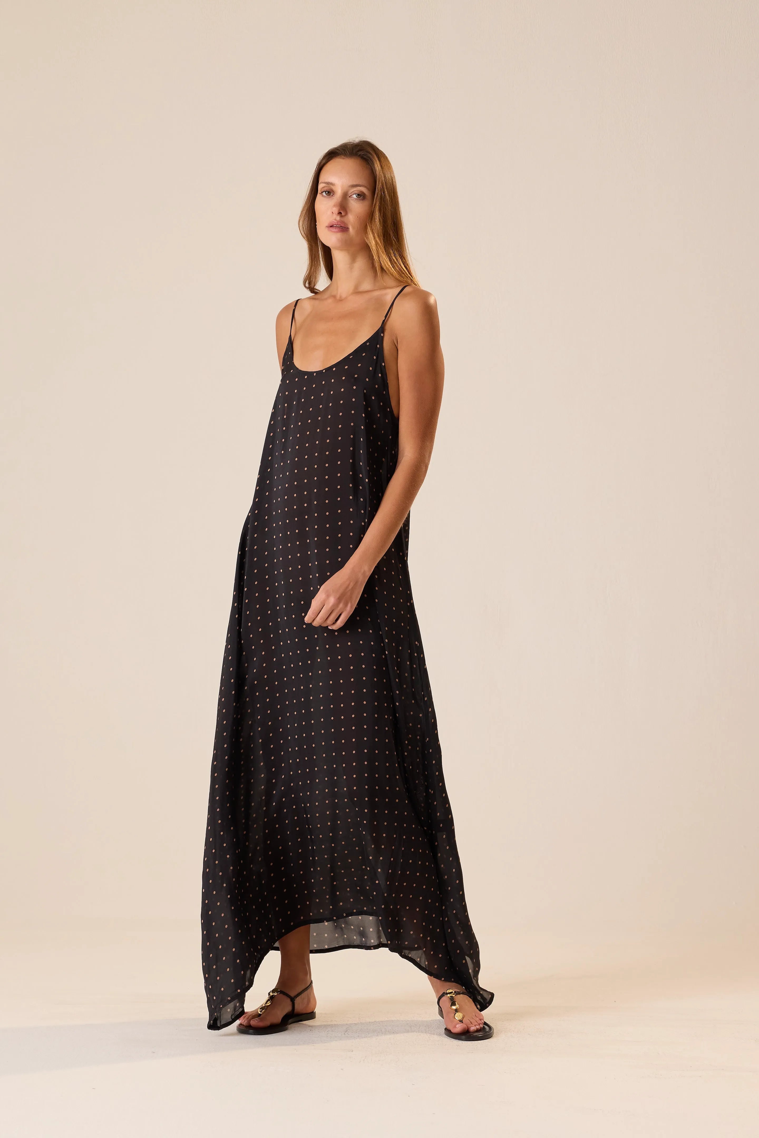 PETITE POLKA DOT BLACK & TAN