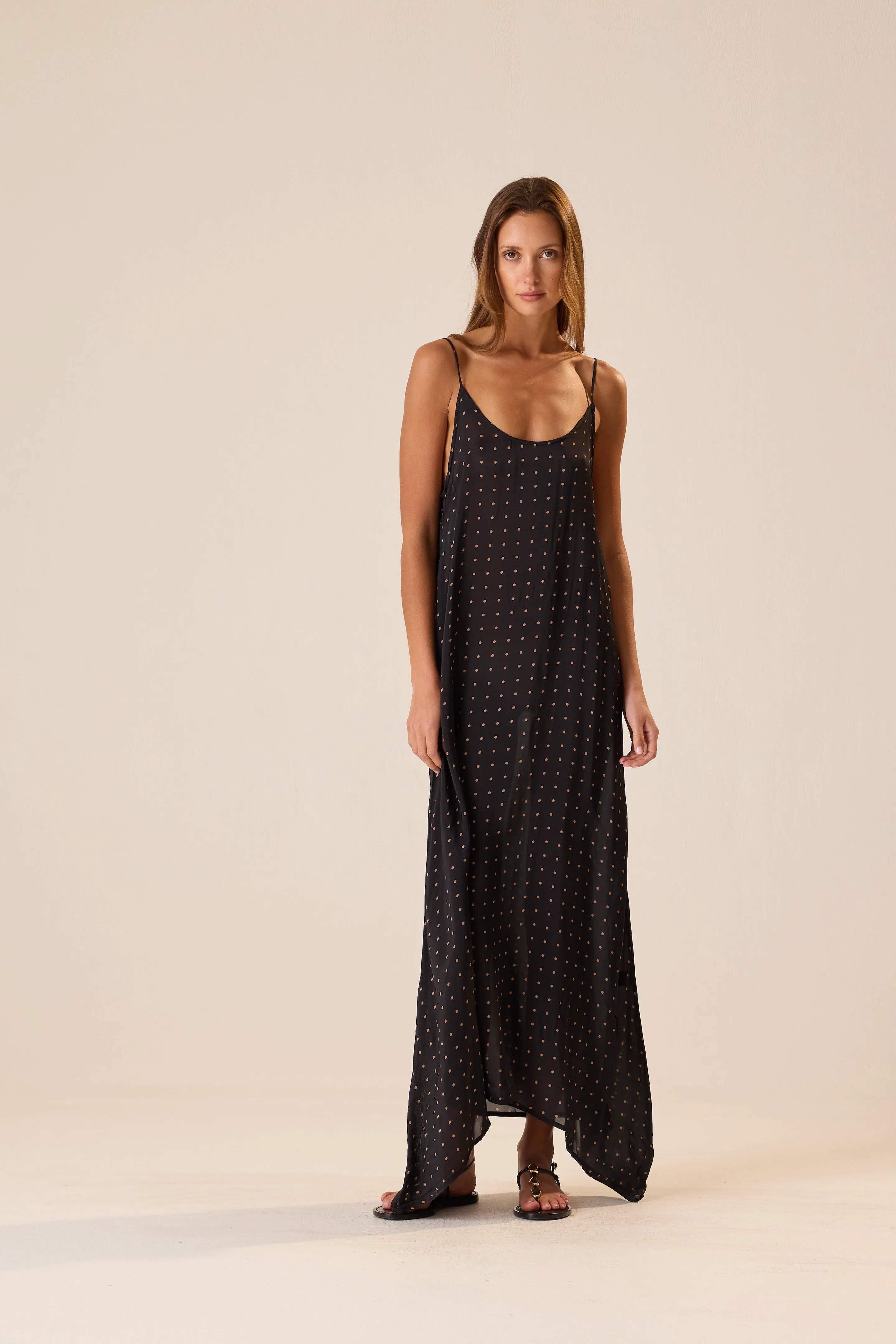 PETITE POLKA DOT BLACK & TAN