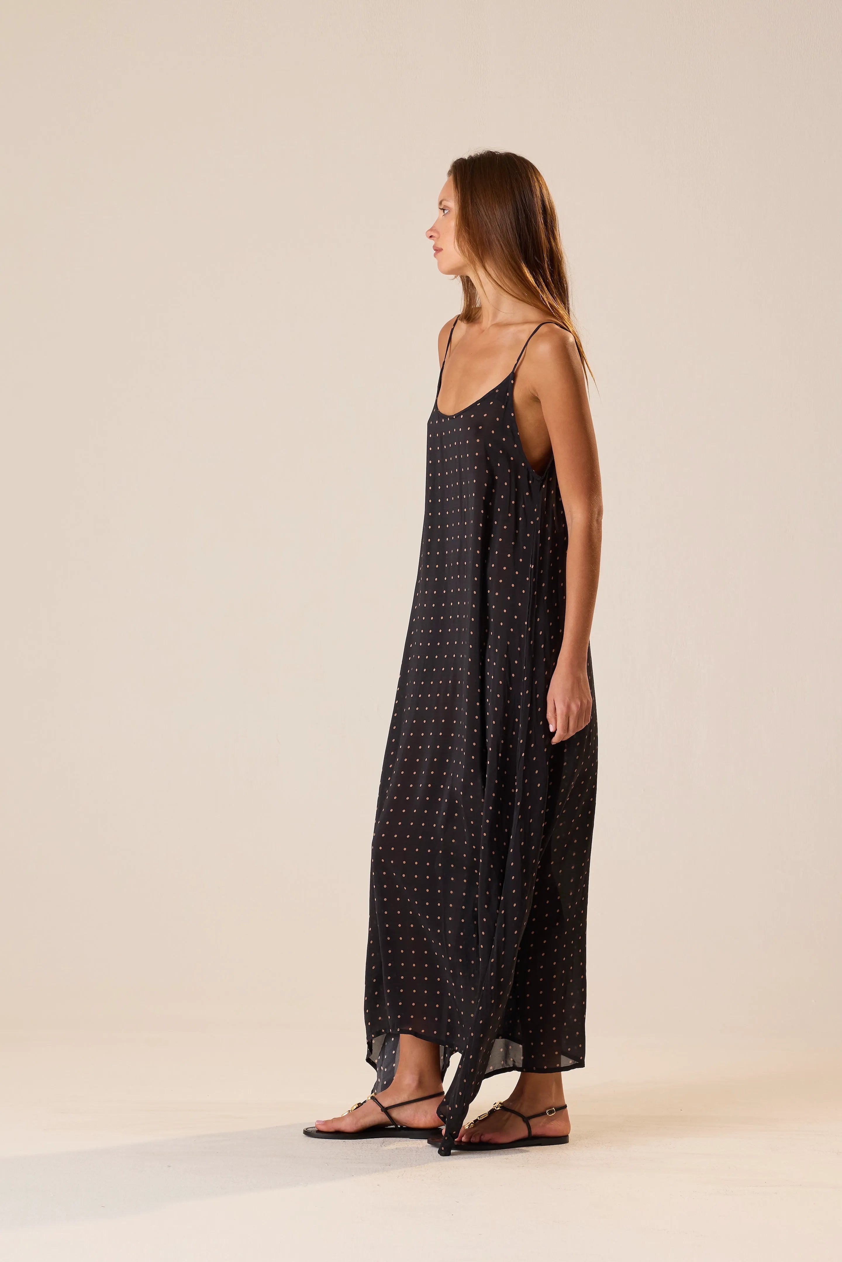 PETITE POLKA DOT BLACK & TAN