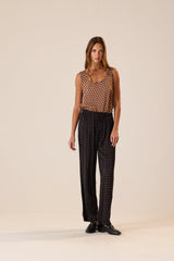 PETITE POLKA DOT BLACK & TAN