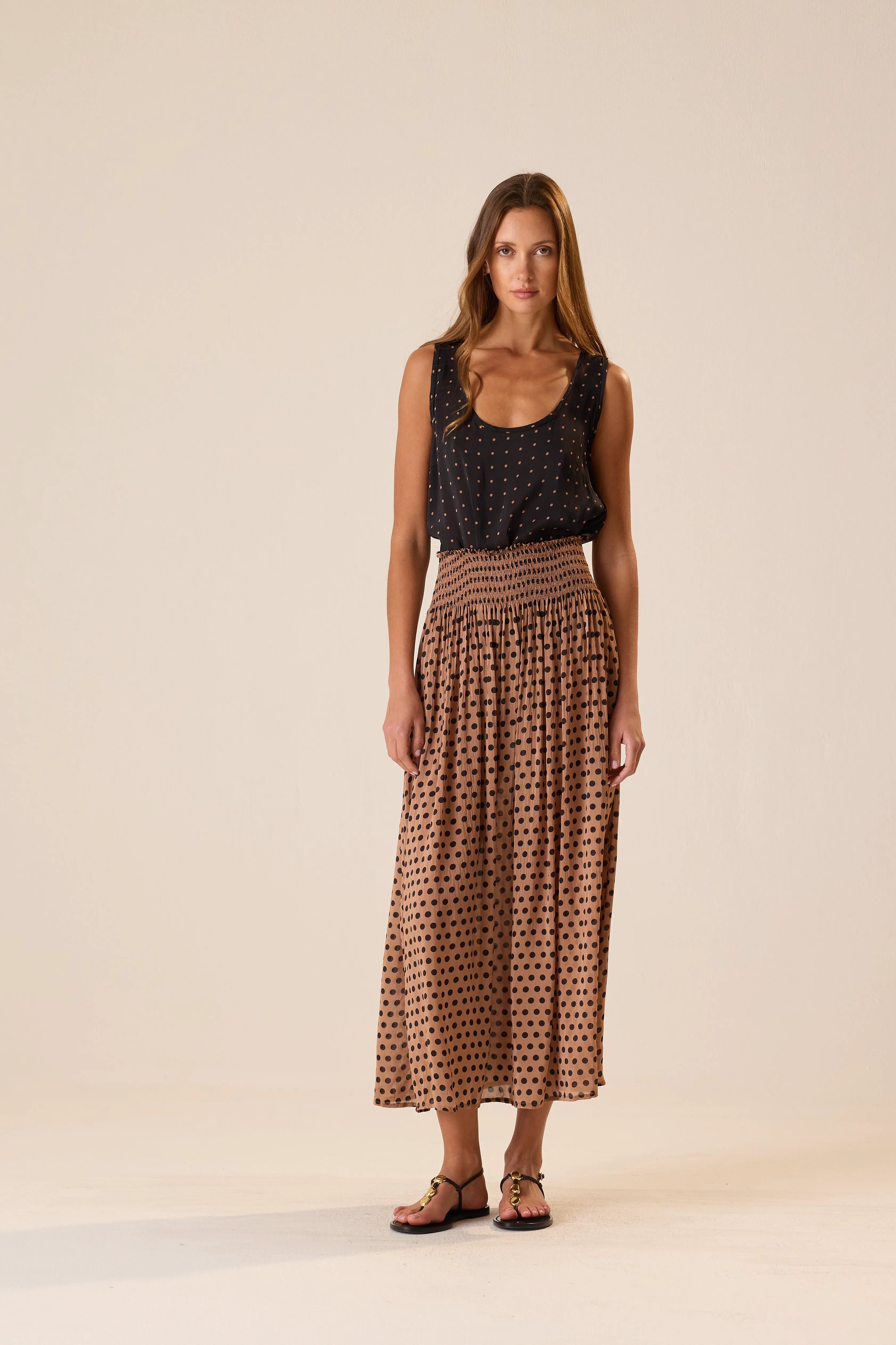 GRANDE POLKA DOT BLACK & TAN