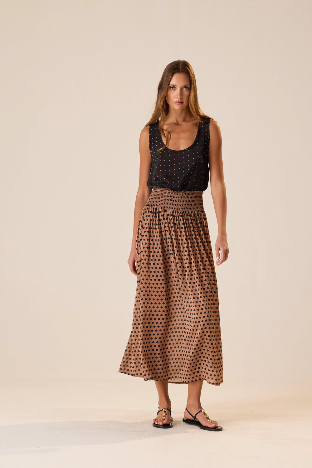GRANDE POLKA DOT BLACK & TAN