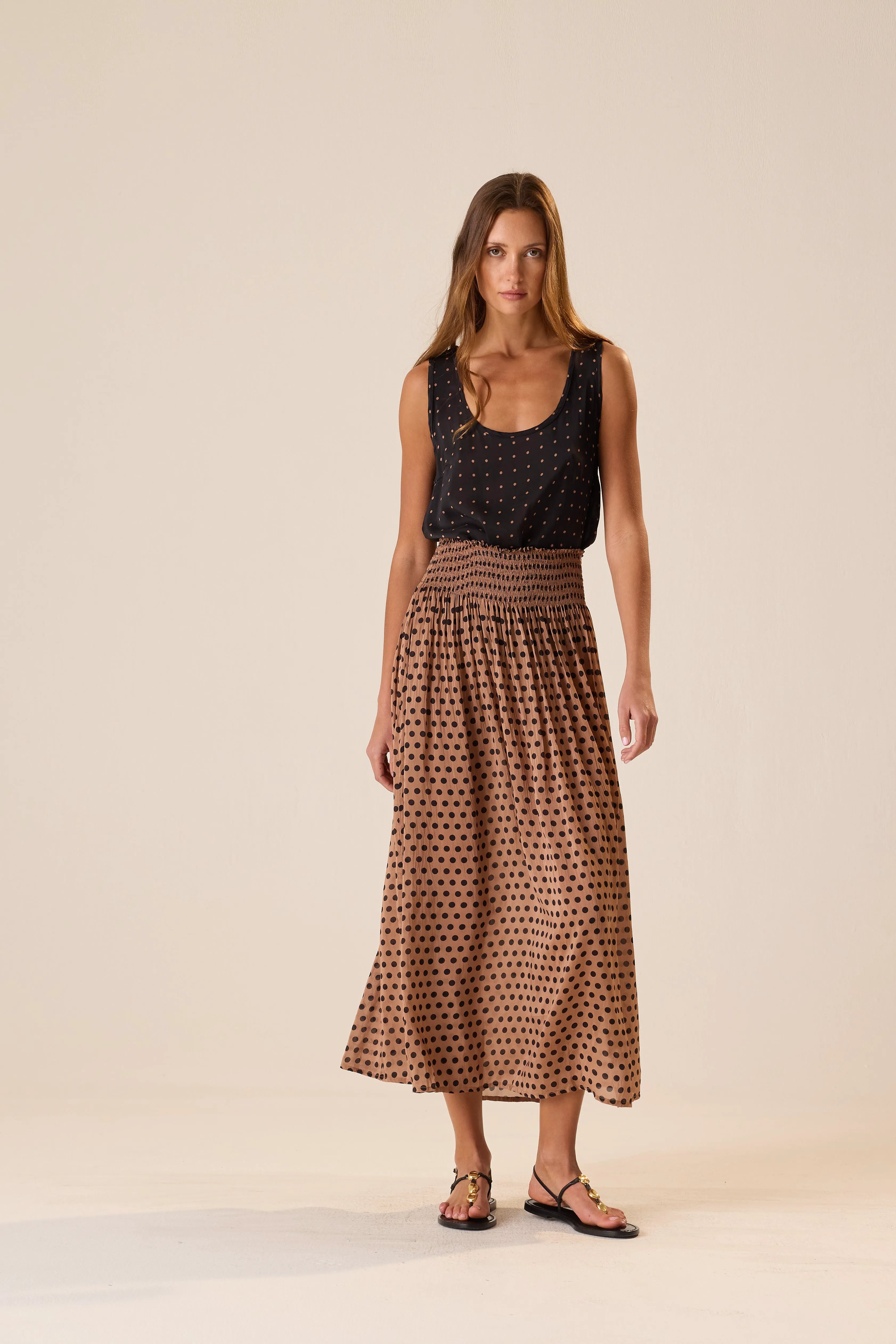 GRANDE POLKA DOT BLACK & TAN