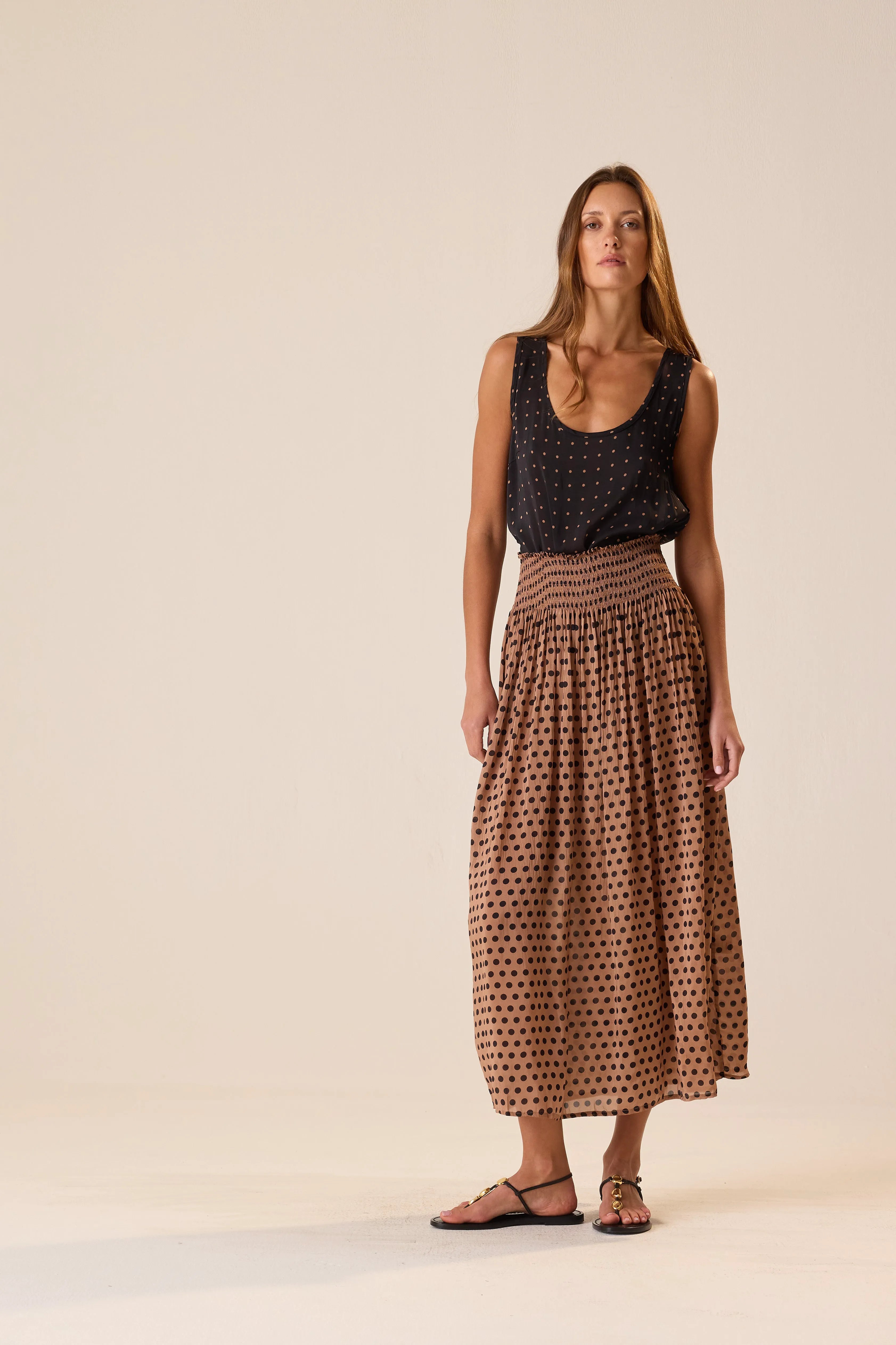 GRANDE POLKA DOT BLACK & TAN