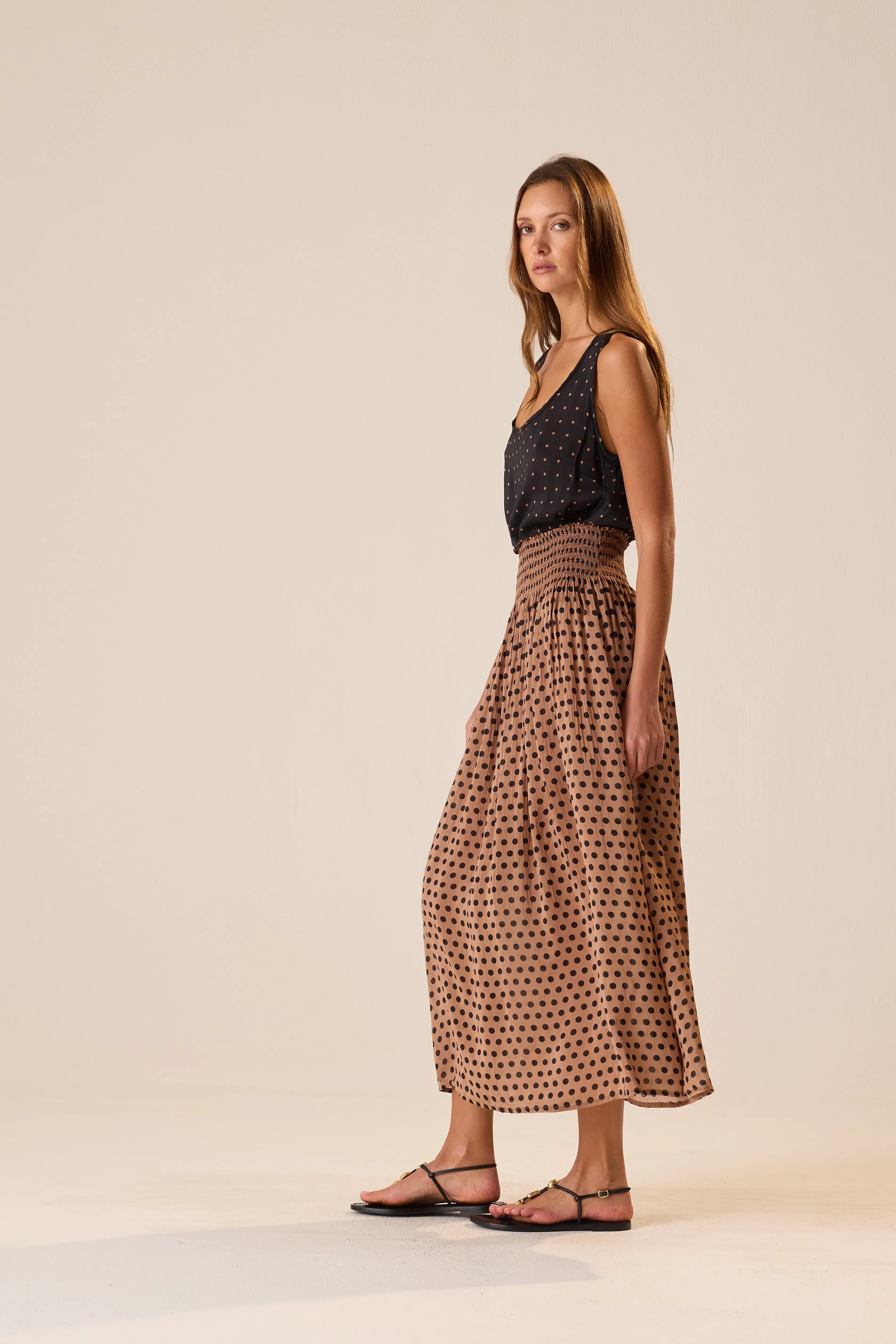 GRANDE POLKA DOT BLACK & TAN