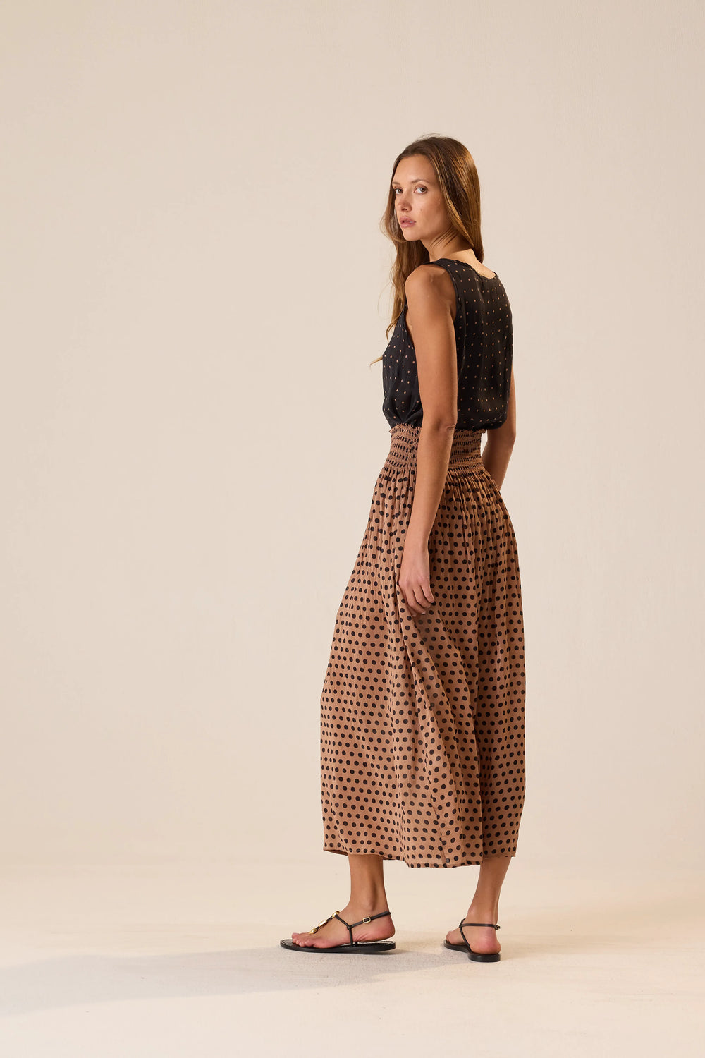GRANDE POLKA DOT BLACK & TAN