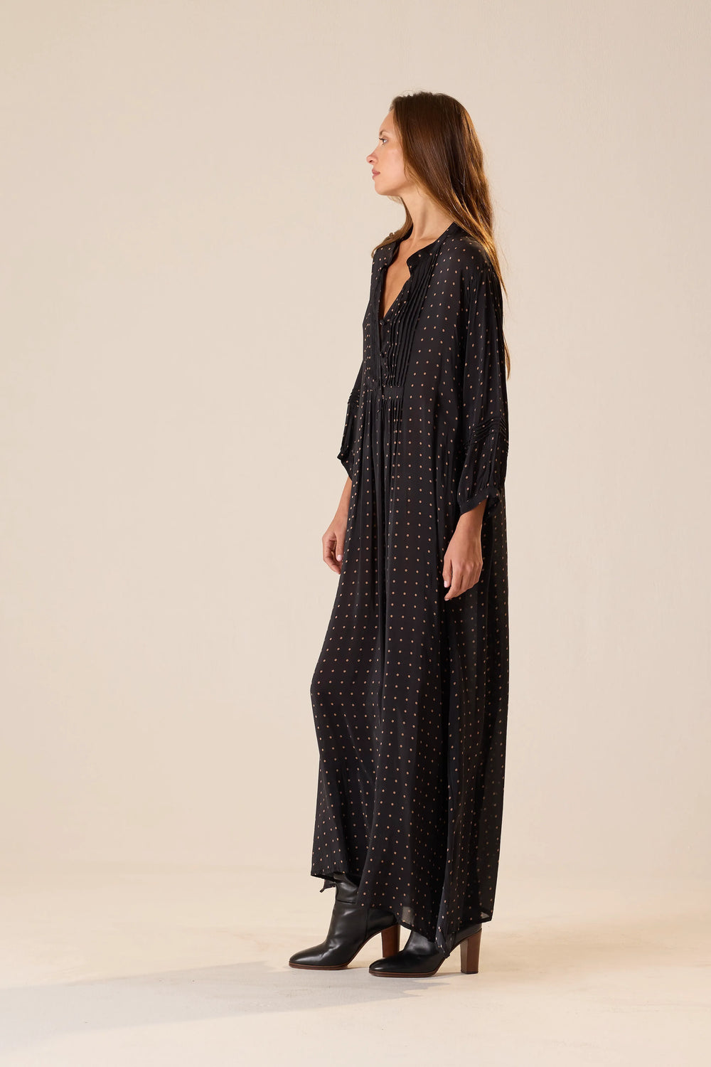 PETITE POLKA DOT BLACK & TAN