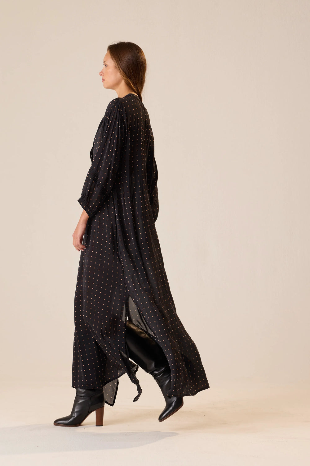 PETITE POLKA DOT BLACK & TAN