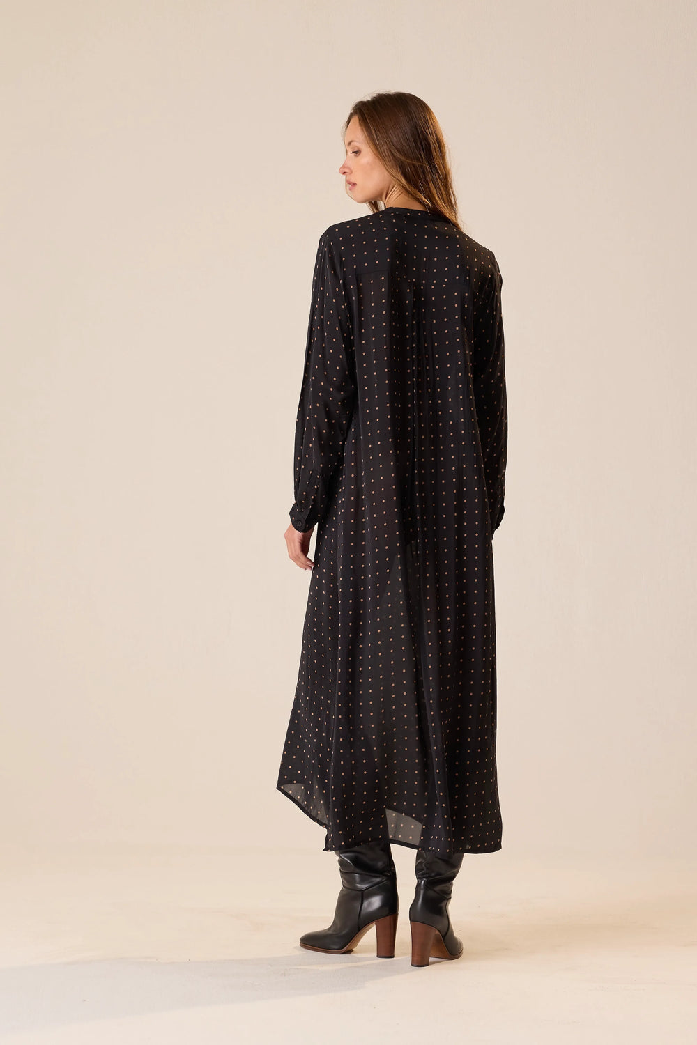 PETITE POLKA DOT BLACK & TAN