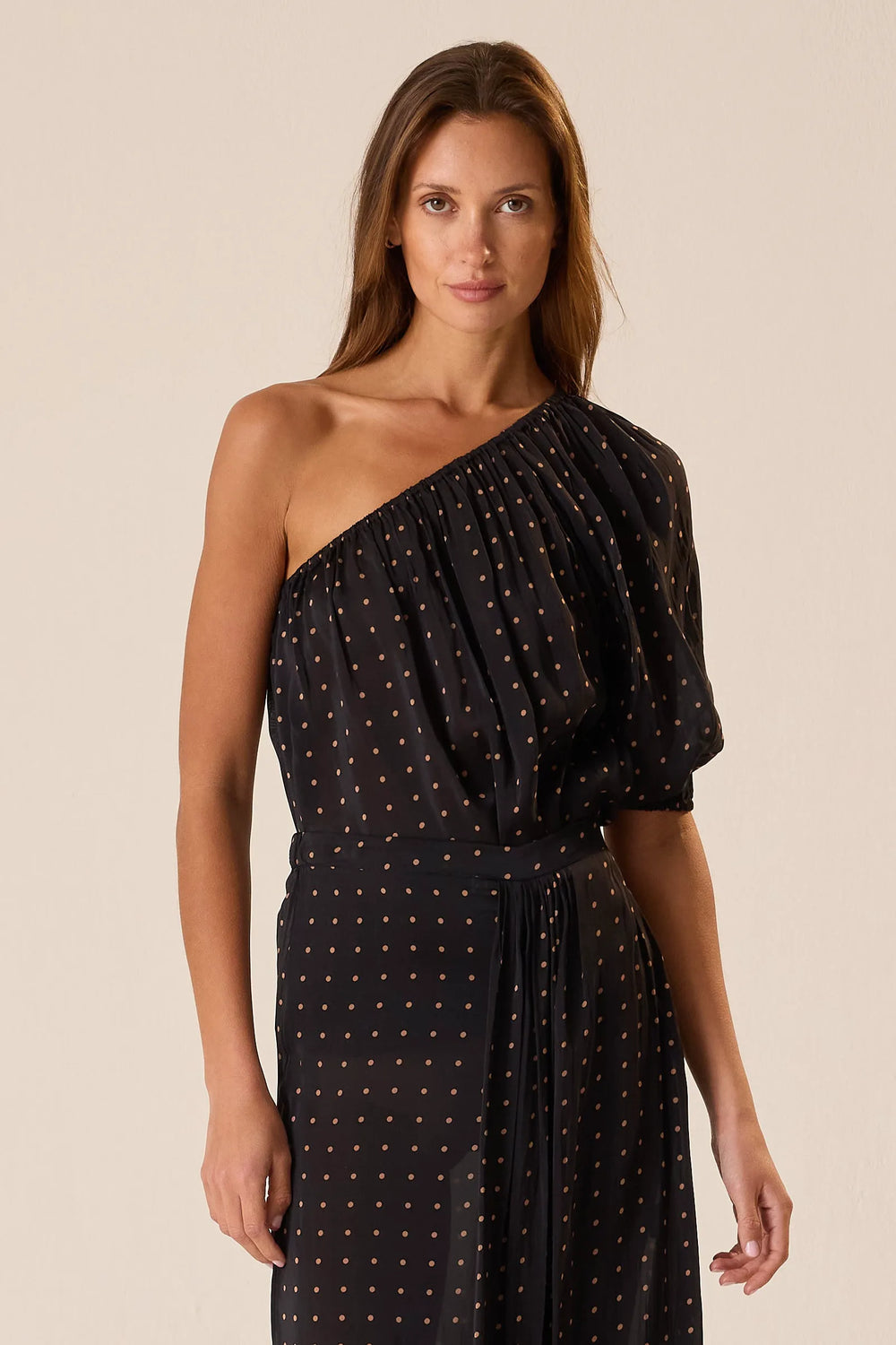 PETITE POLKA DOT BLACK & TAN