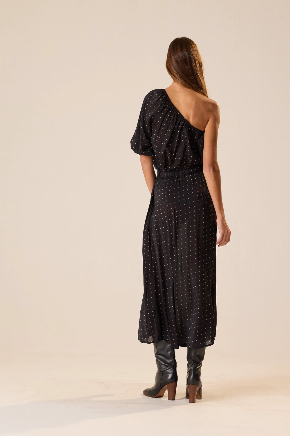 PETITE POLKA DOT BLACK & TAN