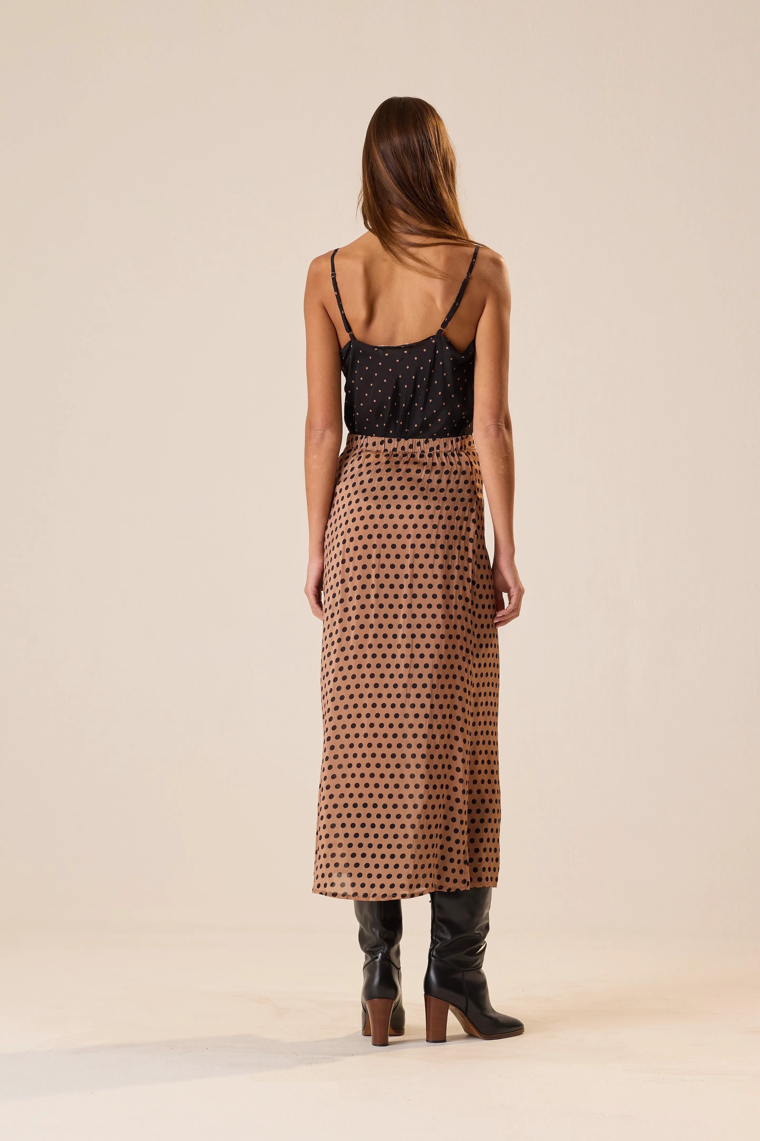 PETITE POLKA DOT BLACK & TAN