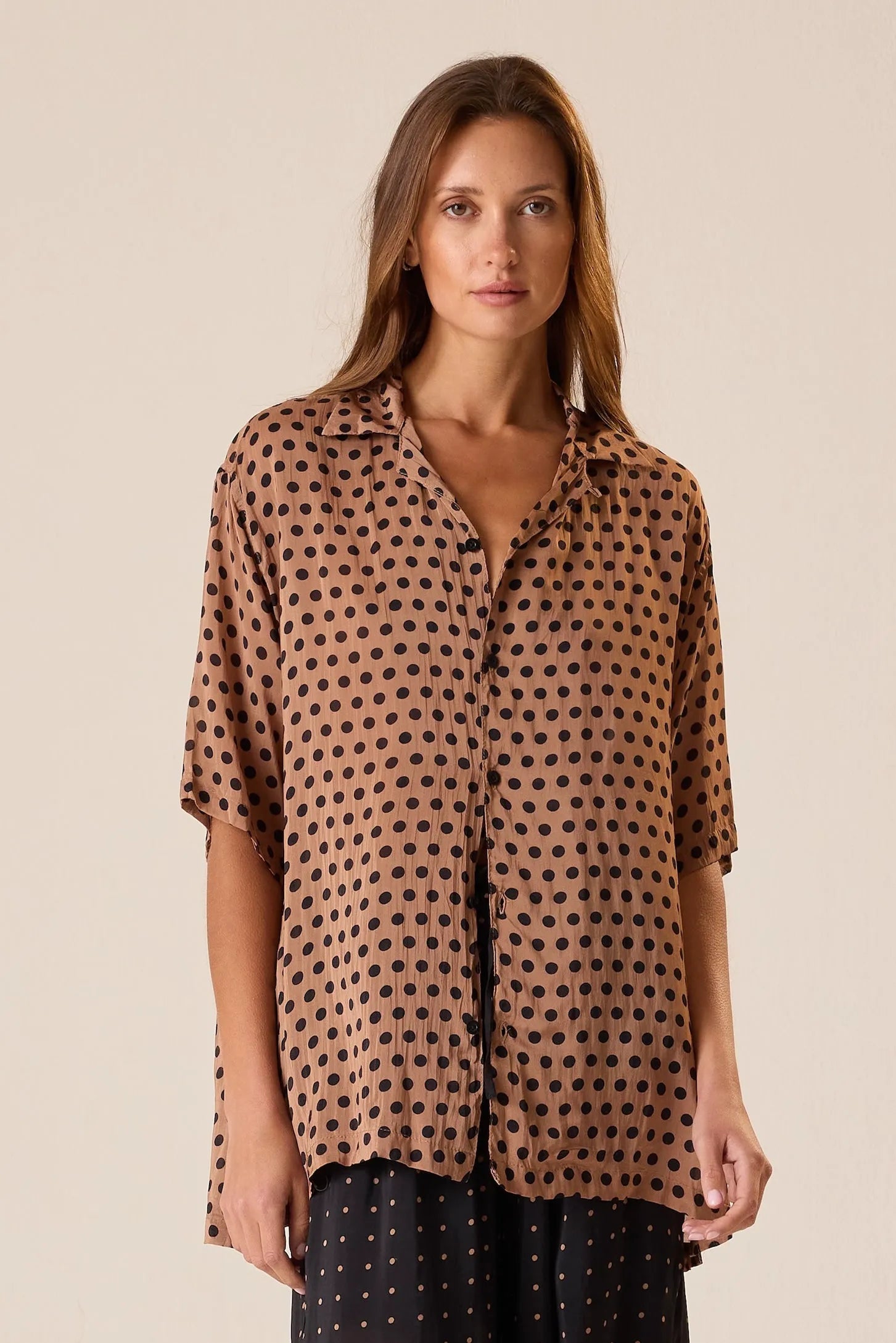 GRANDE POLKA DOT BLACK & TAN