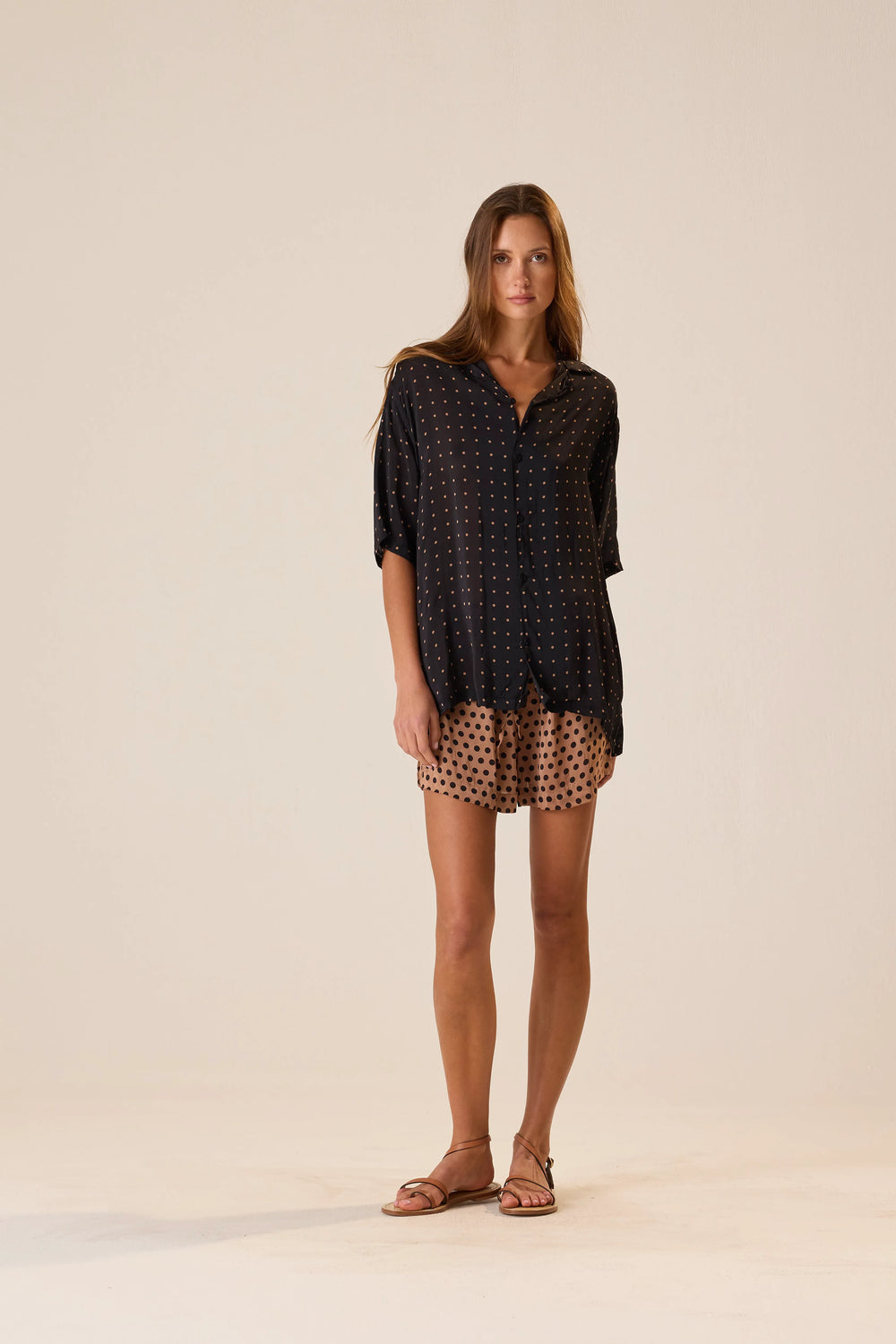 GRANDE POLKA DOT BLACK & TAN